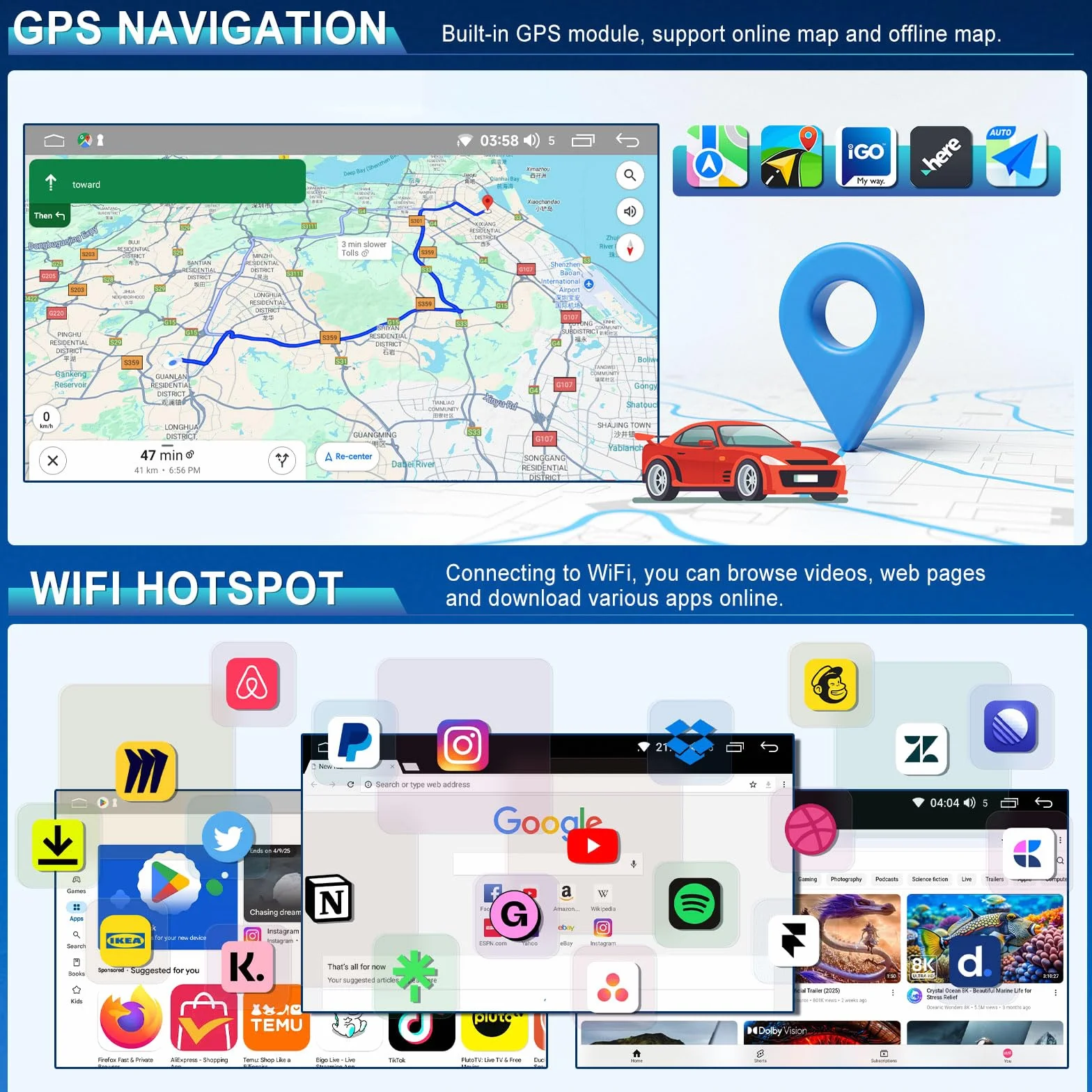 2+32G Android 15 radio samochodowe do Chevy S10 2003-2006 z Carplay Android Auto | 7-calowy ekran dotykowy Auto Stereo Display Player Radio GPS Navigation Head Unit z SWC FM RDS MirrorLink Split Screen