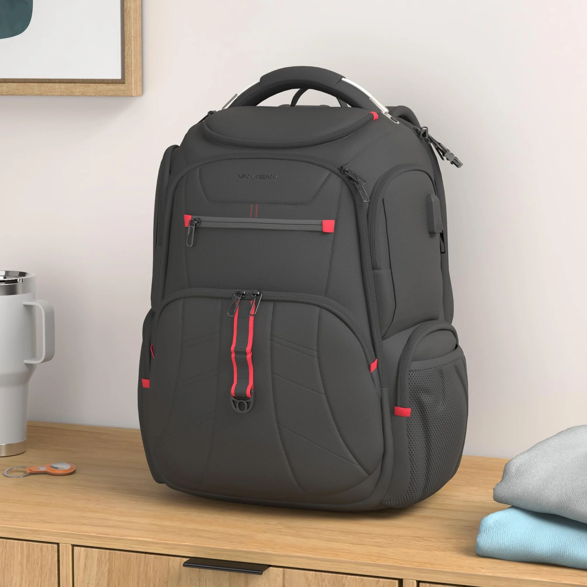 VANKEAN Podróżny plecak na laptopa 17,3 cala XL plecak na komputer męski biznes