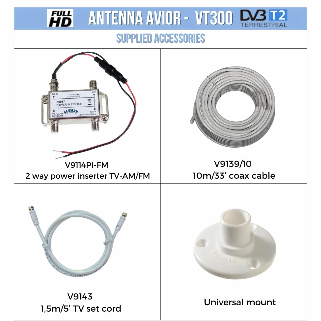 Nordwest-Funk VT300 Antena Telewizyjna, Biały, do 12 V DC