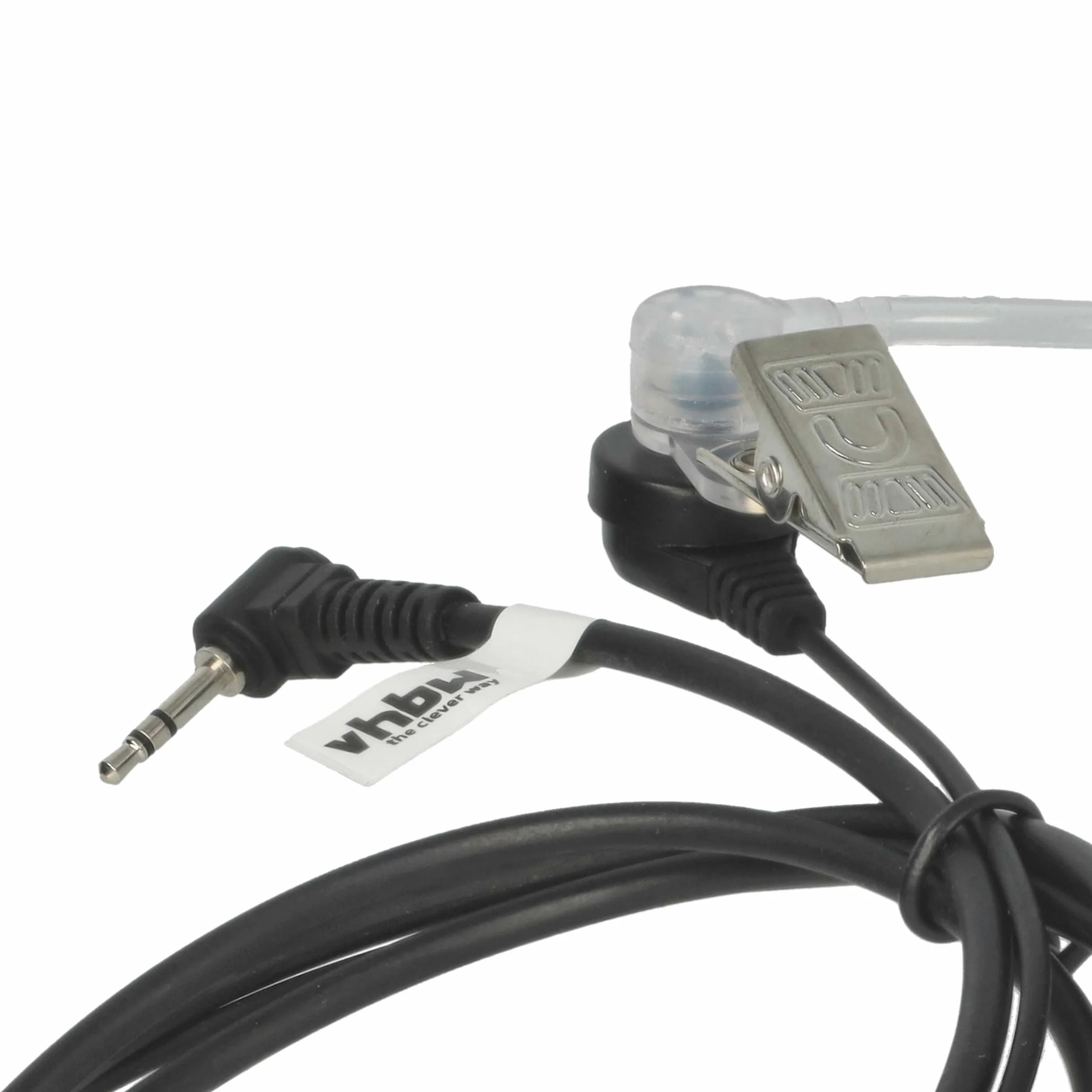 vhbw 10x zestaw słuchawkowy kompatybilny z Motorola MH230R, MC225R, MC220R, MB140R, MJ270R radiotelefon - czarny, przezroczysty wąż akustyczny