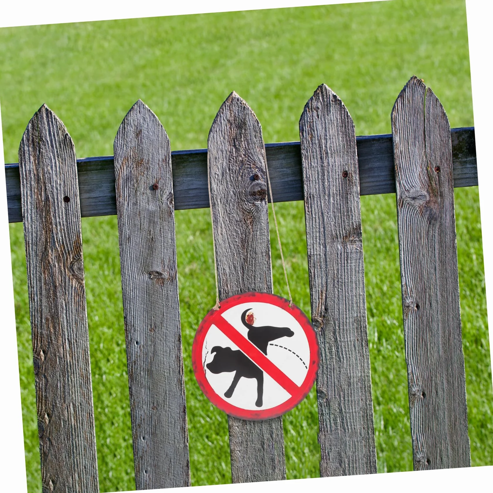 Retro No Dog Poop Sign Aged Decorative Lawn Garden Keep Clean Pet Waste Management Outdoor Decoration