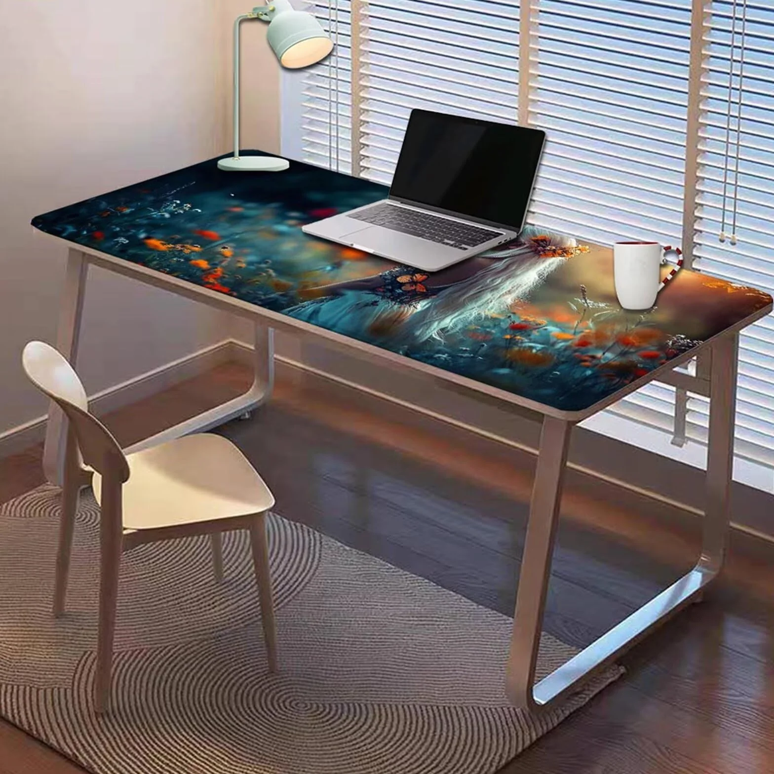 Gamingowa podkładka pod mysz 1200 x 600 x 3 mm, XXL, wodoszczelna, odporna na ścieranie, z przyszytymi krawędziami, kolorowa podkładka na biurko, poprawia prędkość i precyzję, do laptopa, komputera