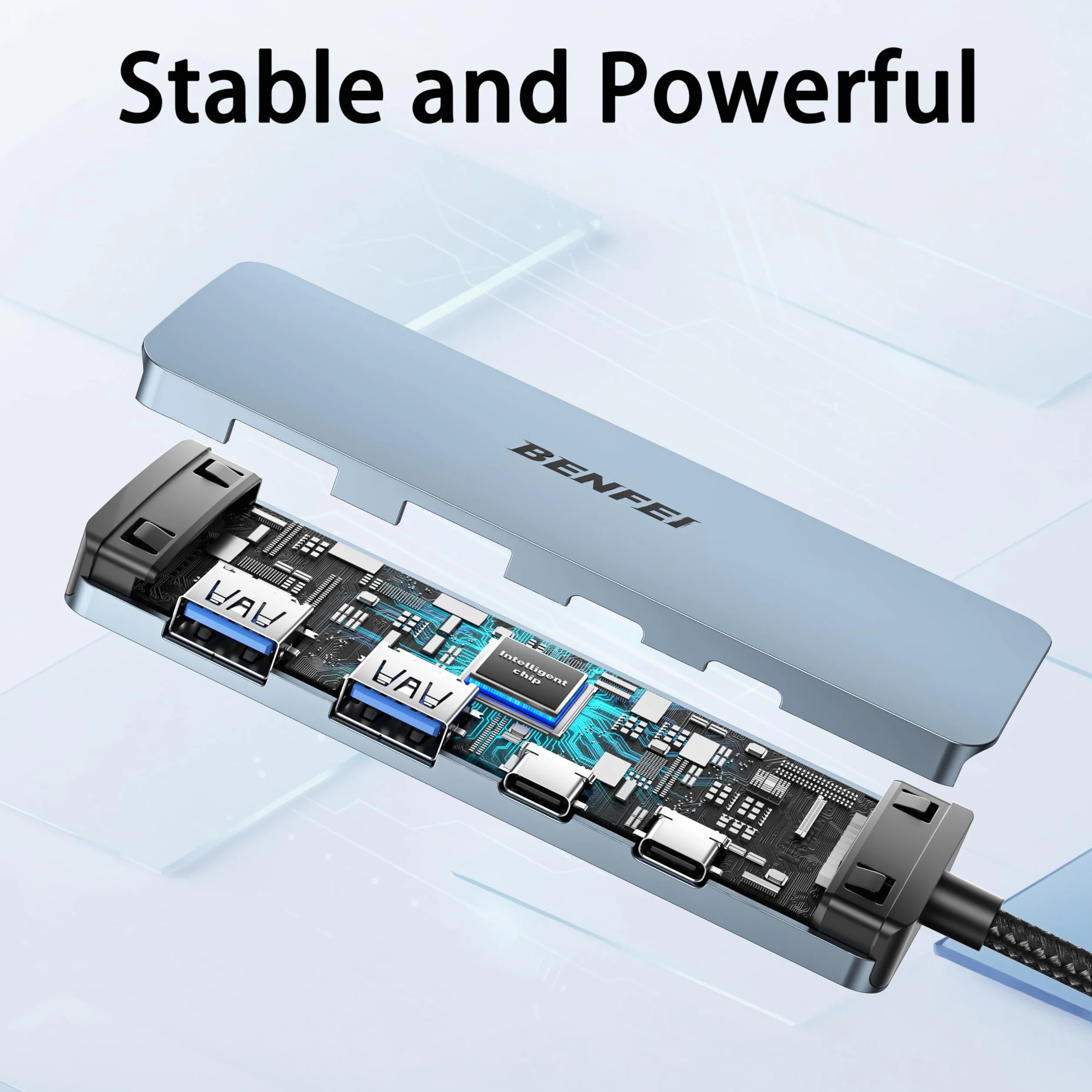 BENFEI USB C Hub 10 Gb/s, 4 porty Adapter USB 3.2 z 2 * portami USB-C i 2 * USB-A 3.2, kompatybilny z MacBookiem Pro/Air M2 M1, iPadem, Dell, HP, Samsungiem (monitor nie obsługuje)
