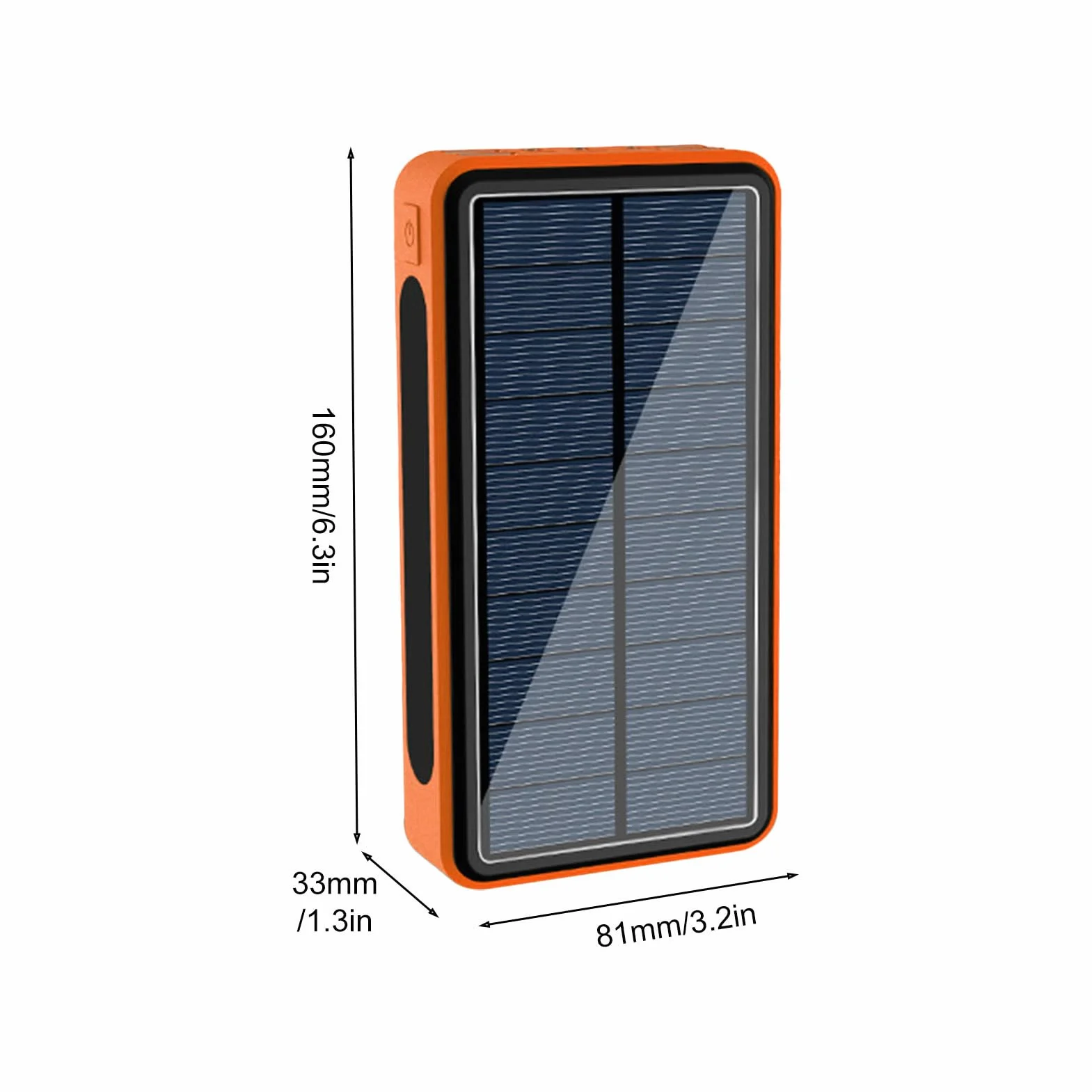 powerbank solarny o dużej pojemności, ładowarka solarna, niezawodna konstrukcja, zintegrowane światło kempingowe, 16,3 cm, dla mężczyzn, kobiet, studentów i do użytku na zewnątrz