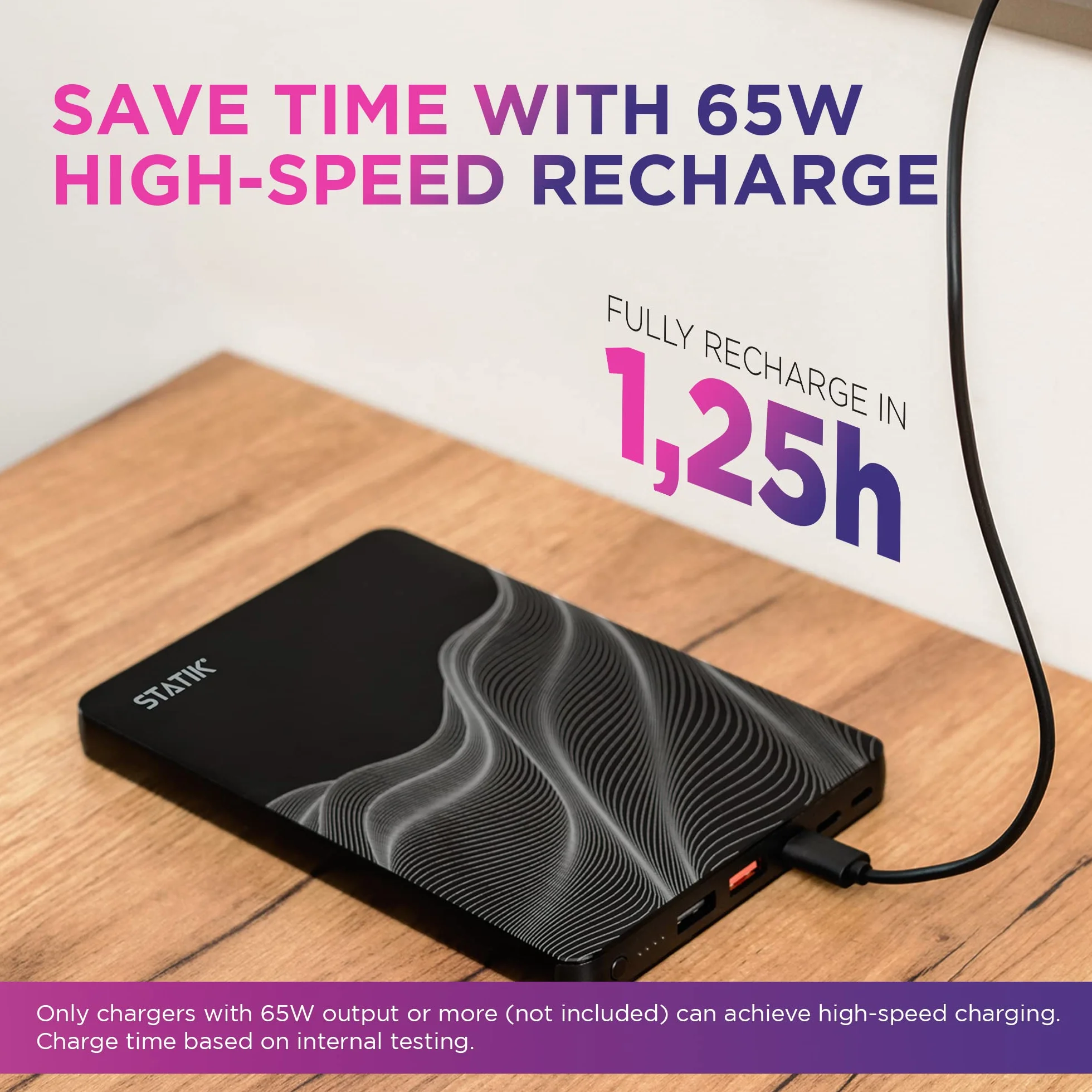 Statik Ultimate Charger przenośny powerbank 20 000 mAh do smartfonów, laptopów, tabletów itp. - Smukły i trwały metalowy korpus z wieloportowym ładowaniem
