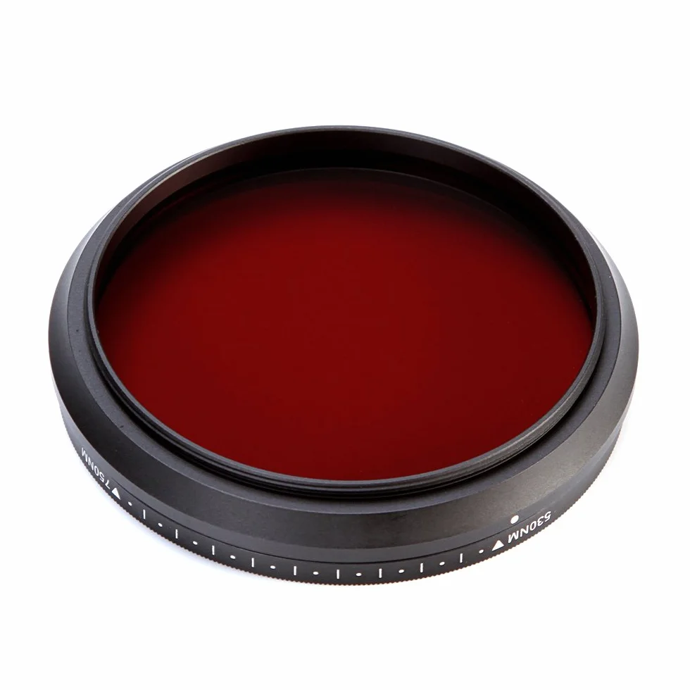Fotga Optyczny okrągły regulowany filtr podczerwieni, 58 mm, filtr podczerwieni, filtr rentgenowski, zmienny od 530 nm do 750 nm, filtr obiektywu sześć w jednym do fotografii na podczerwień
