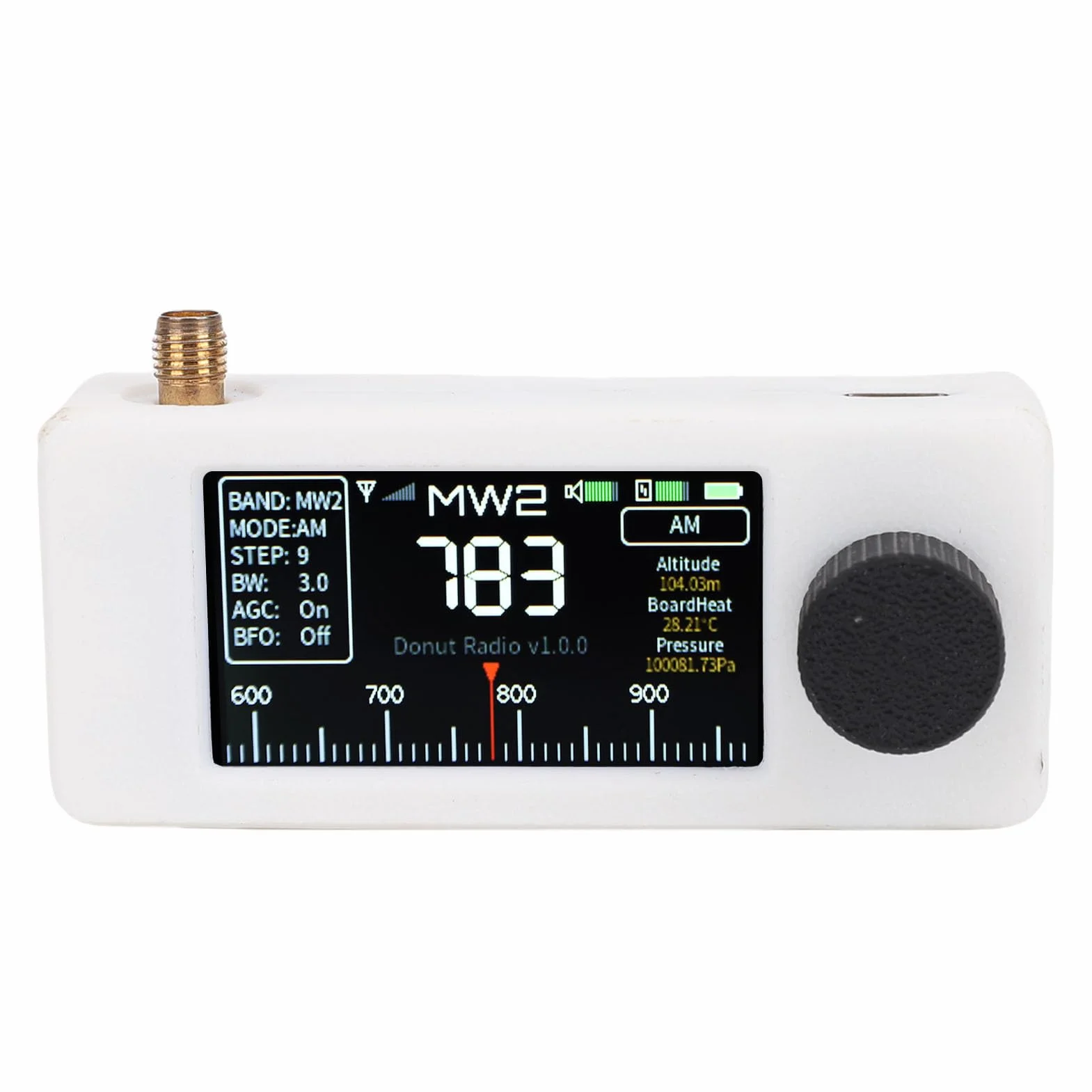 Bewinner SI4732 Odbiornik Radiowy AM FM LSB USB z Kolorowym Ekranem, Przenośne Kieszonkowe Radio Krótkofalowe, Ulepszone Odbiór, 10H Bateria, Awaryjna podróż (WHITE)