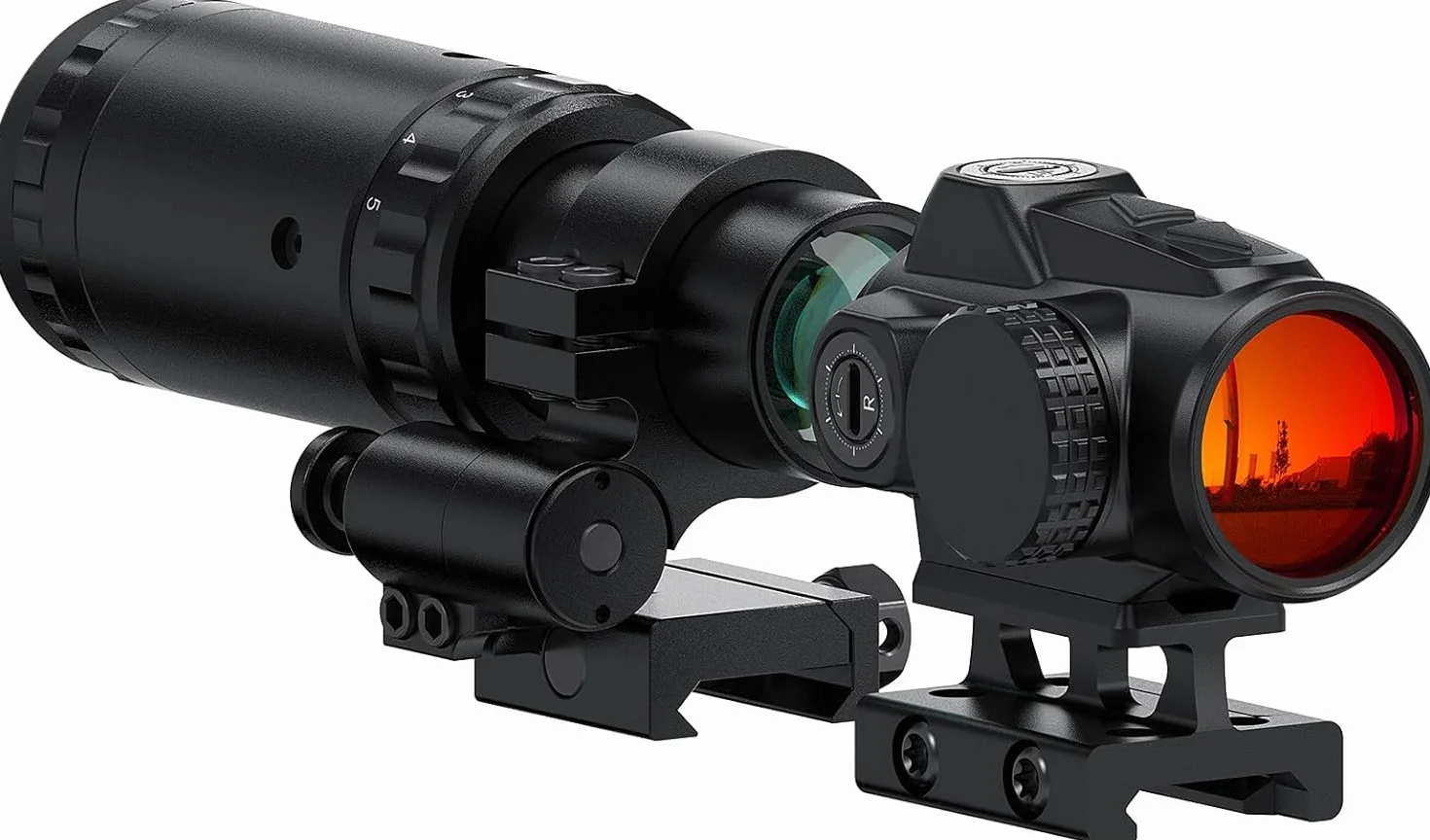 Feyachi M57 1.5-5X Red Dot Lupa & V90 Luneta 2 MOA Red Dot Sight z bocznym montażem pasuje do szyn 21 mm/22 mm