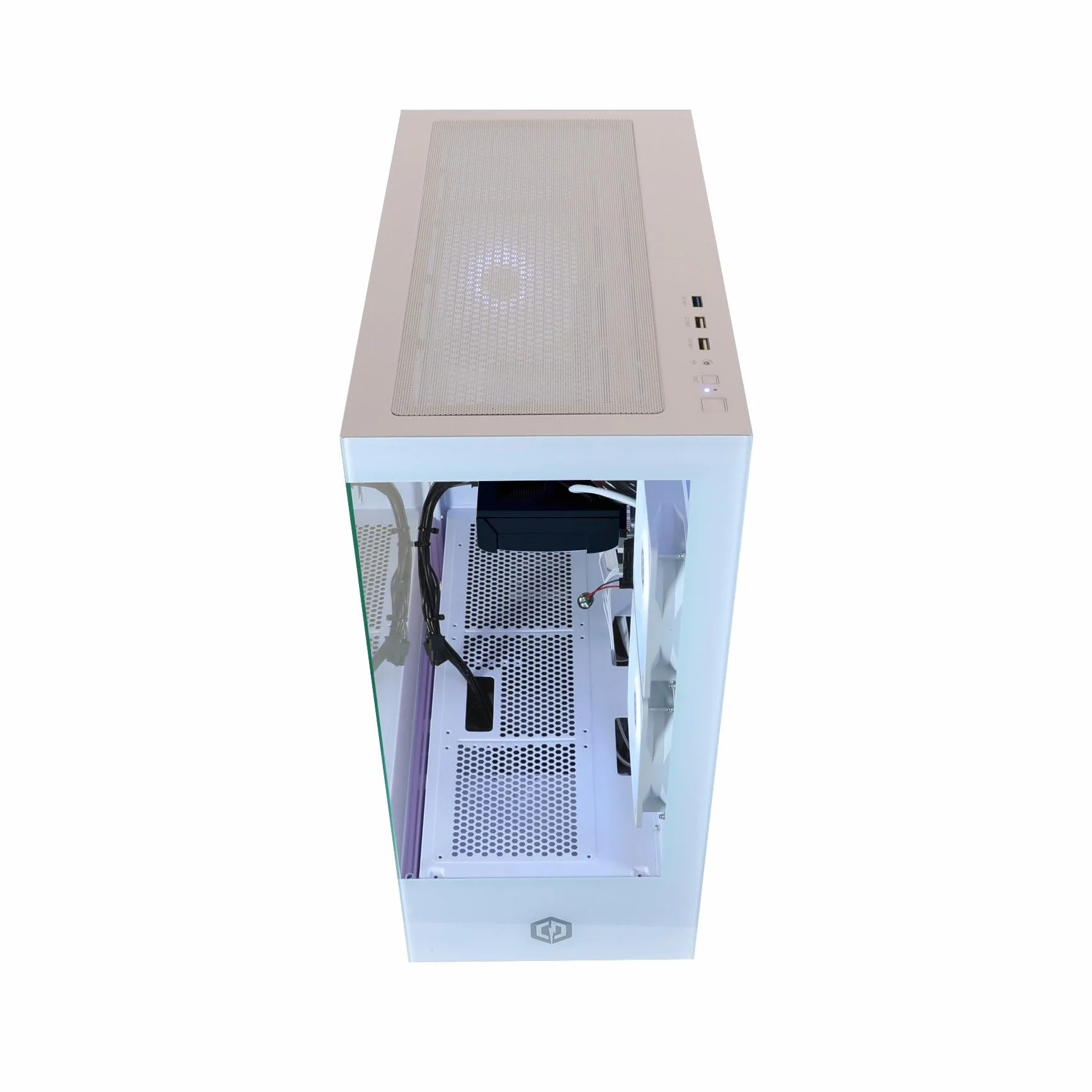 CyberPowerPC Wyvern Gaming PC - AMD Ryzen 7 8700F, Nvidia RTX 5050, 16GB RAM, 500GB NVMe SSD, 650W PSU, Wi-Fi, Windows 11, Prism Panoramic White