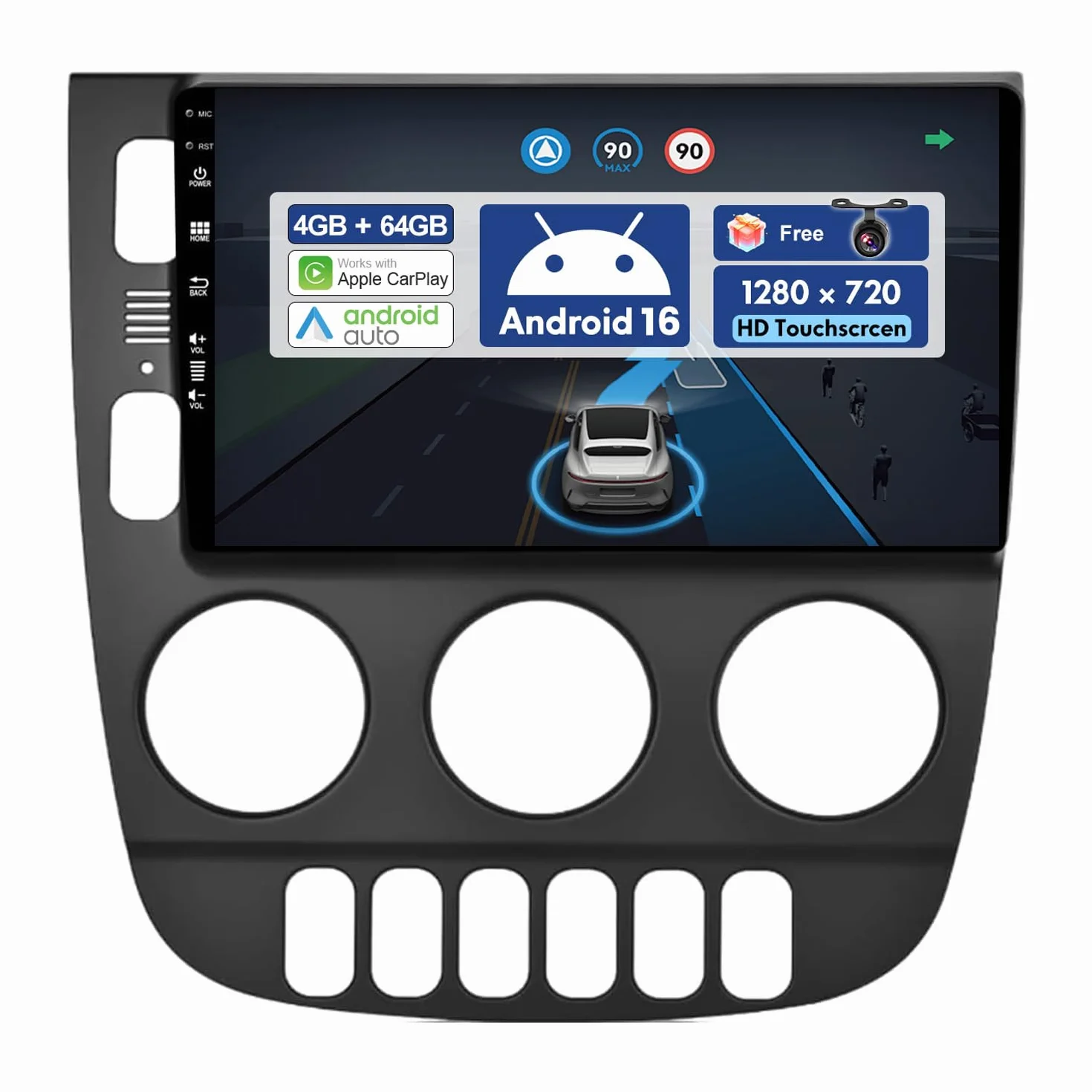 [2G + 64G] 9-calowe radio samochodowe do Mercedes-Benz W163 ML320 ML350 ML400 ML500 1997-2005 nawigacja GPS - Wireless CarPlay Android Auto - Kamera - Android 15 2 DIN - DAB sterowanie