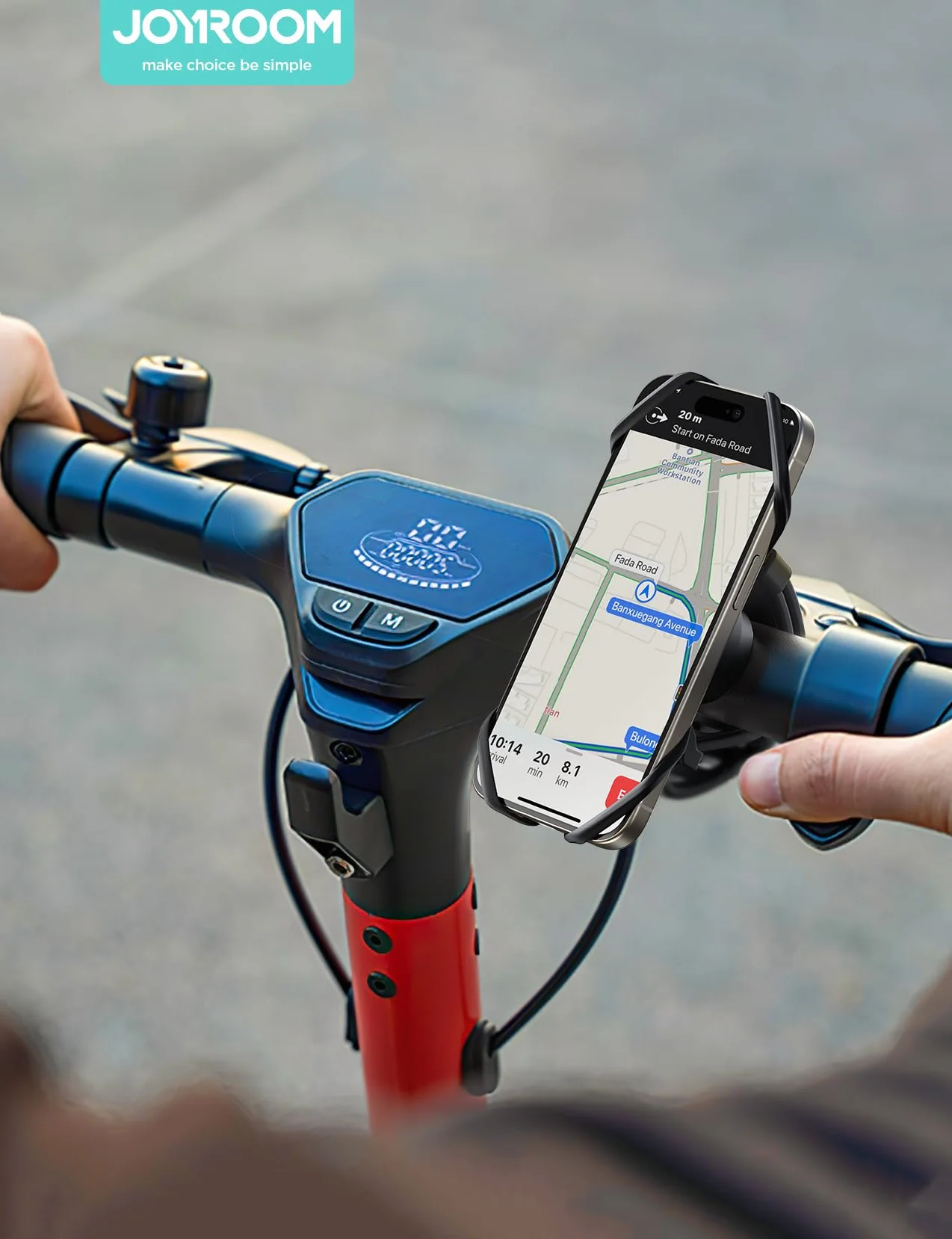 JOYROOM Uchwyt na telefon do roweru 2026 Najnowszy [Silikonowa amortyzacja uderzeń] Uchwyt na telefon do motocykla Obrotowy 360° Uchwyt na kierownicę do roweru wyścigowego, hulajnogi elektrycznej