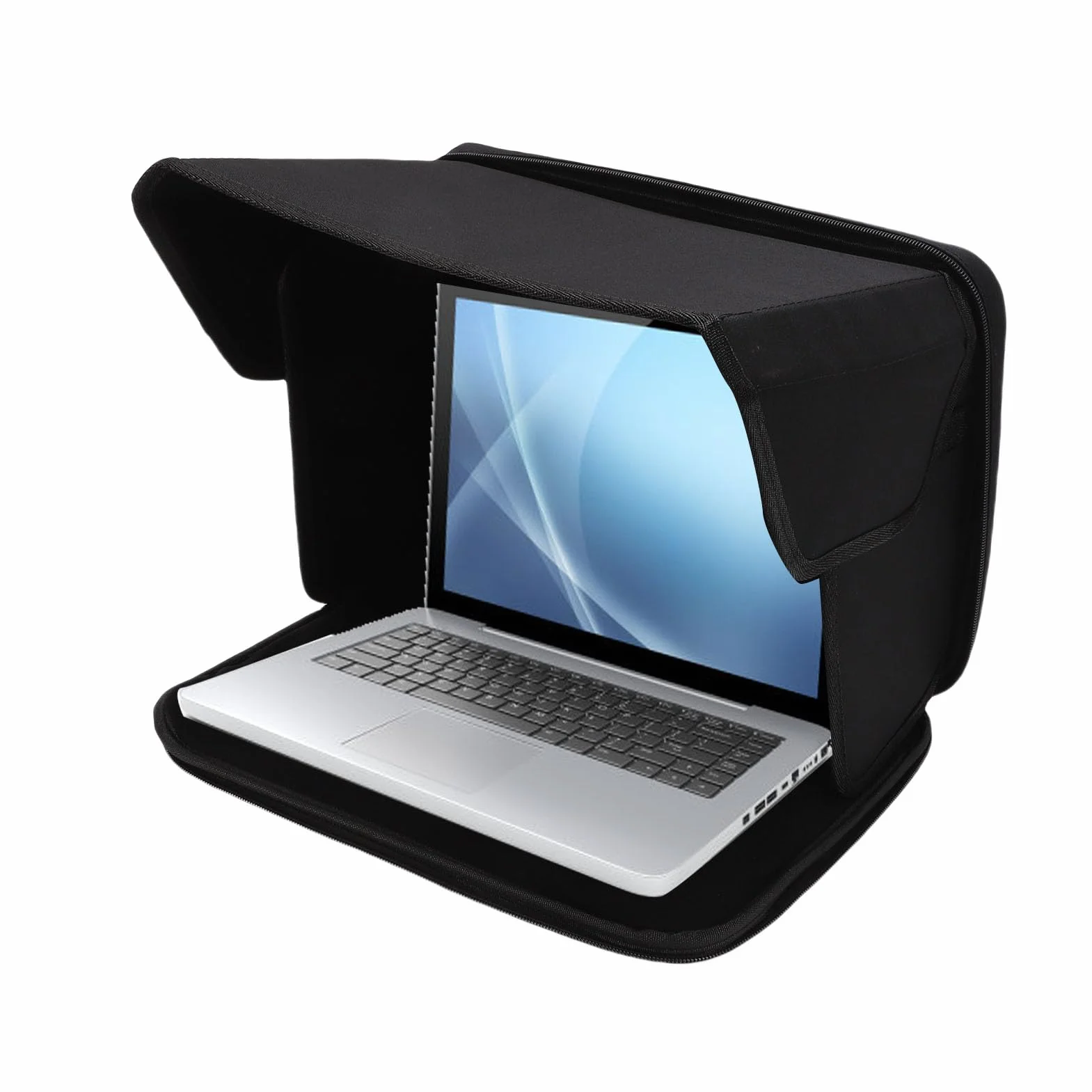ViaGasaFamido Osłona Przeciwsłoneczna na Laptopa, Składana, na Laptopy 12-14 Cali, Czarna