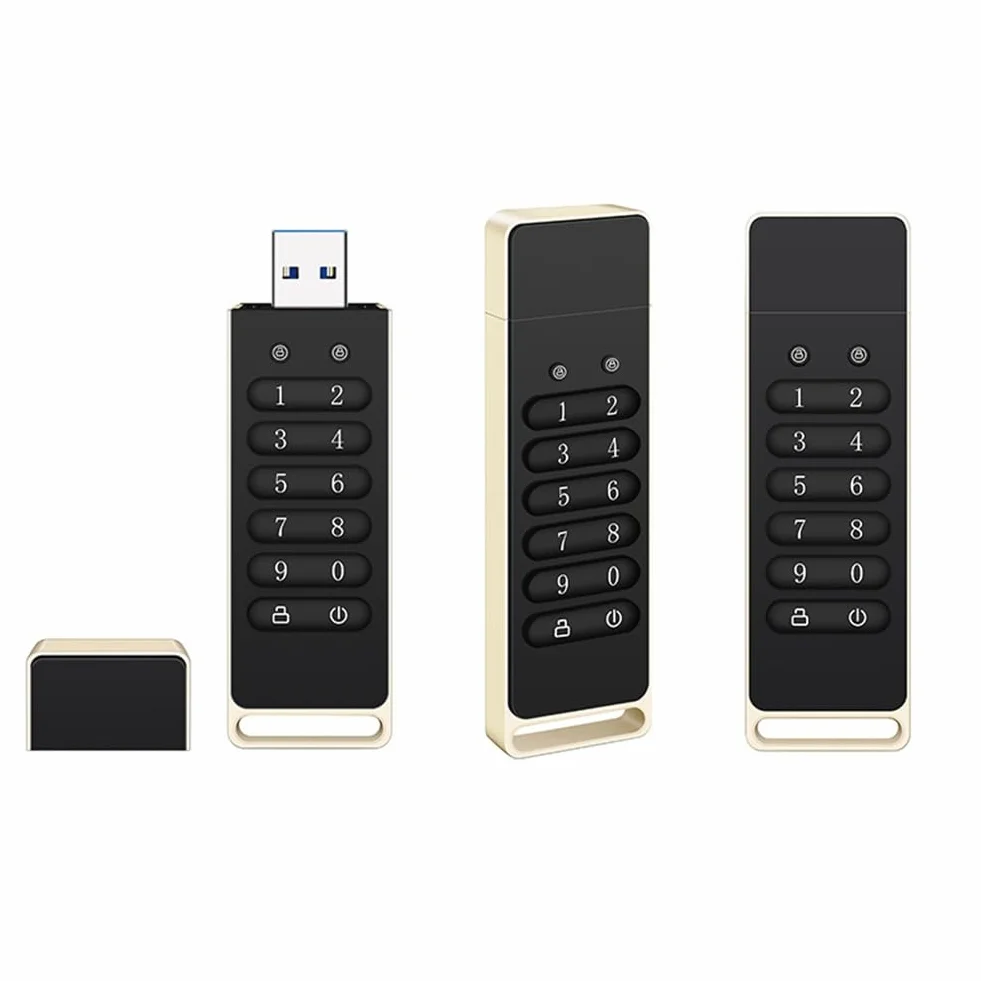Bezpieczny dysk USB, 128 GB szyfrowany dysk flash USB sprzętowa karta pamięci z klawiaturą USB 3.0 dysk Flash czarny