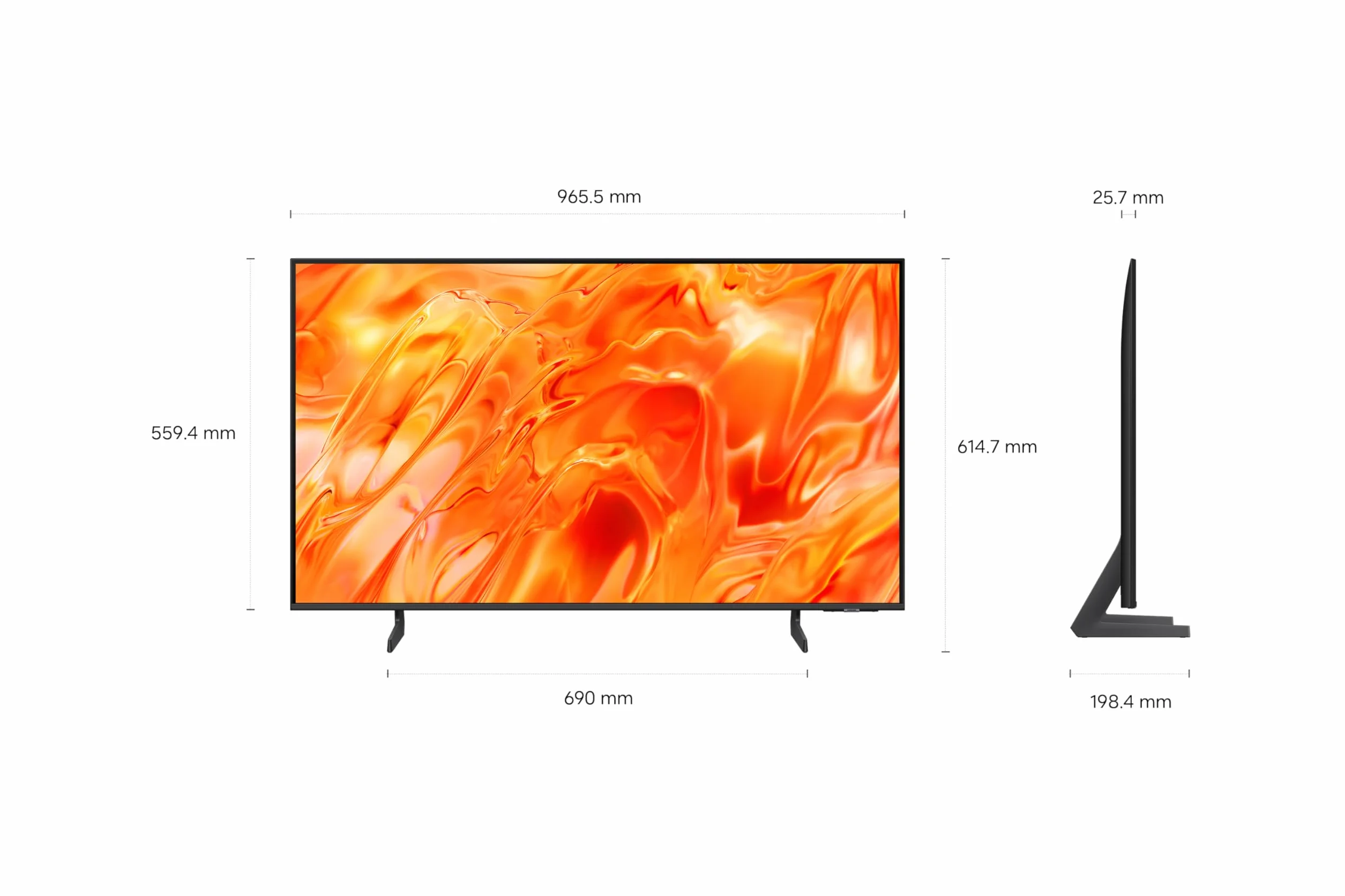Samsung QN70H Smart TV 43 Cale Mini LED Neo QLED 4K, Quantum Mini LED, prawdziwa QLED 100% Objętość kolorów, procesor Crystal 4K zoptymalizowany przez sztuczną inteligencję, ruch Xcelerator, Vision AI