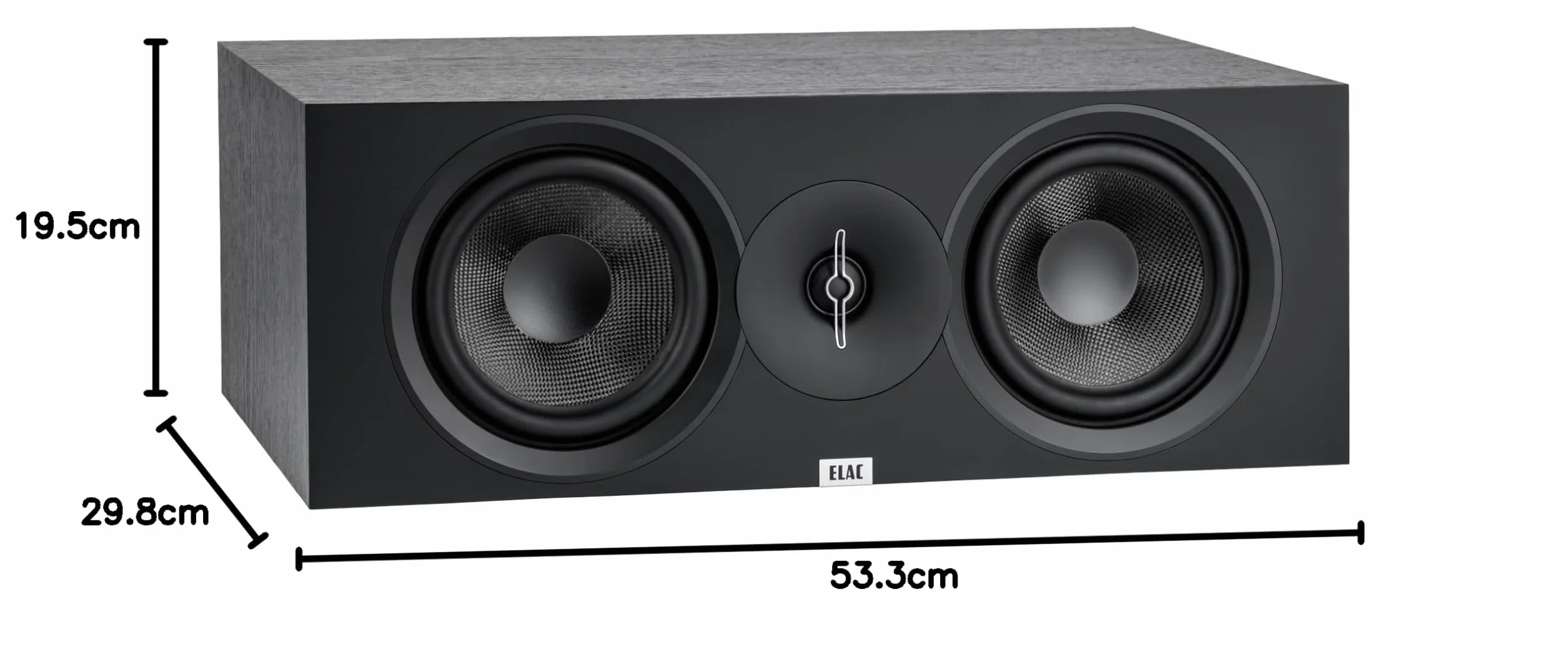 ELAC Debut C6.3 Głośnik centralny - idealny do strumieniowego przesyłania muzyki za pośrednictwem zestawu stereo w ramach systemu Surround 5.1, legendarny dźwięk, elegancki wygląd - głośnik pasywny