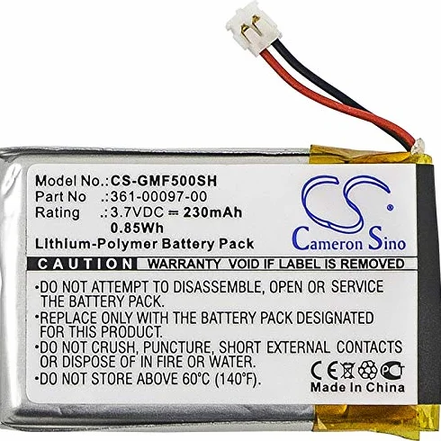 TECHTEK Bateria 230mAh kompatybilny z [Garmin] Approach S60, Fenix 5, Forerunner 935 zastępuje 361-00097-00