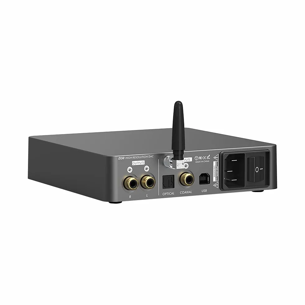 LOXJIE D30 2024 (ulepszony) dekoder audio wzmacniacz słuchawkowy 1,5 Wx2 zasilanie słuchawek oddzielne słuchawki i wyjście liniowe ES 9039 Q2M chip Bluetooth 5.1 MQA pełne dekodowanie możliwość