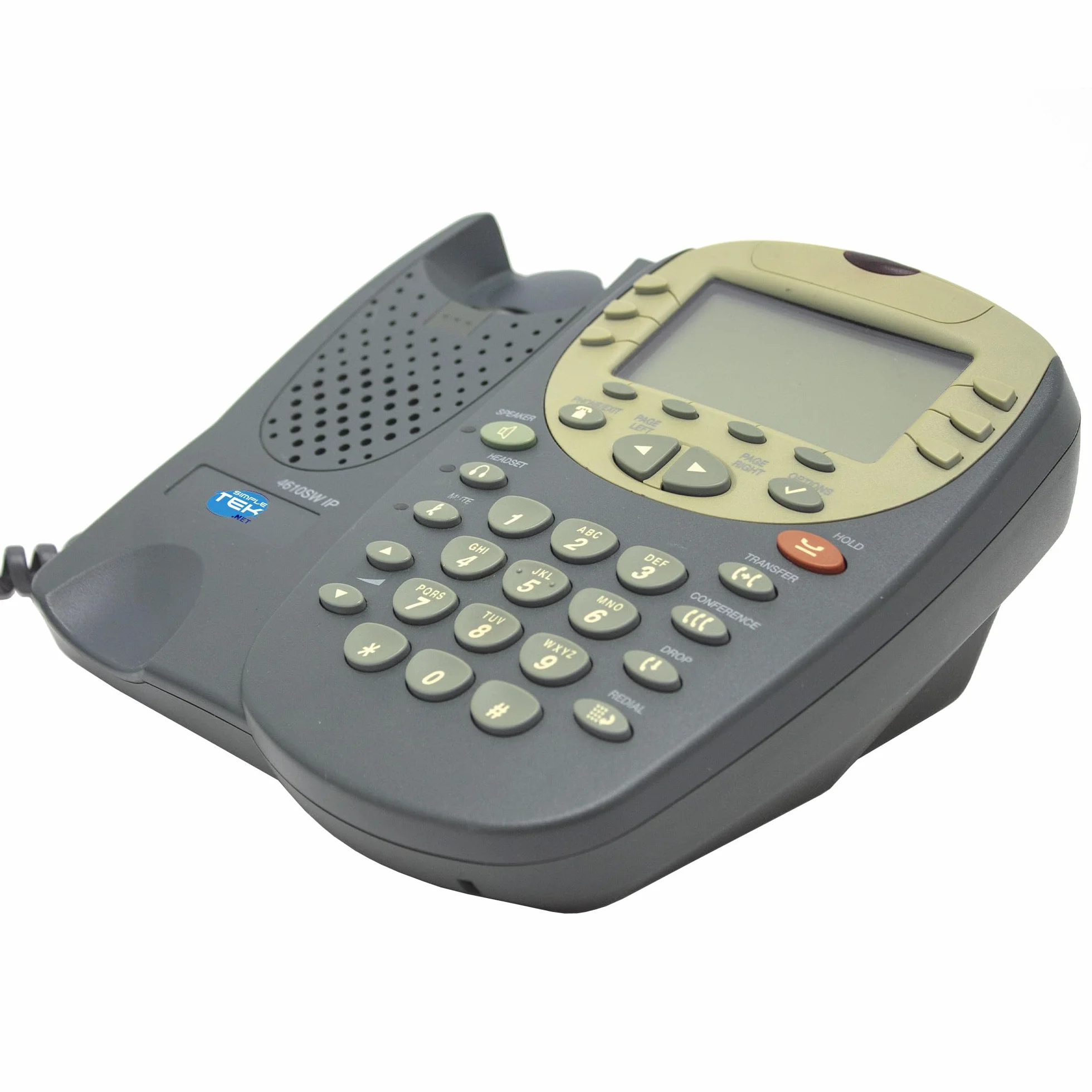SIMPLETEK - PoE PoE VoIP Stały telefon IP 4610SW dla firm, biura i centrum telefonicznego, zestaw głośnomówiący, konferencja, zasilacz w zestawie (odnowiony)