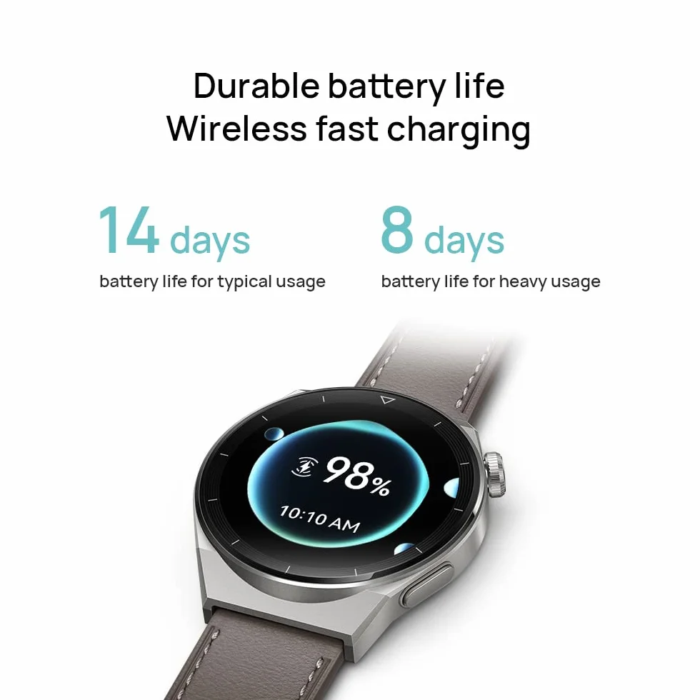 HUAWEI WATCH GT 3 Pro 46 mm Smartwatch, tytanowa obudowa, tryb swobodnego nurkowania, wytrzymała bateria, szybkie ładowanie bezprzewodowe,połączenia Bluetooth, szary
