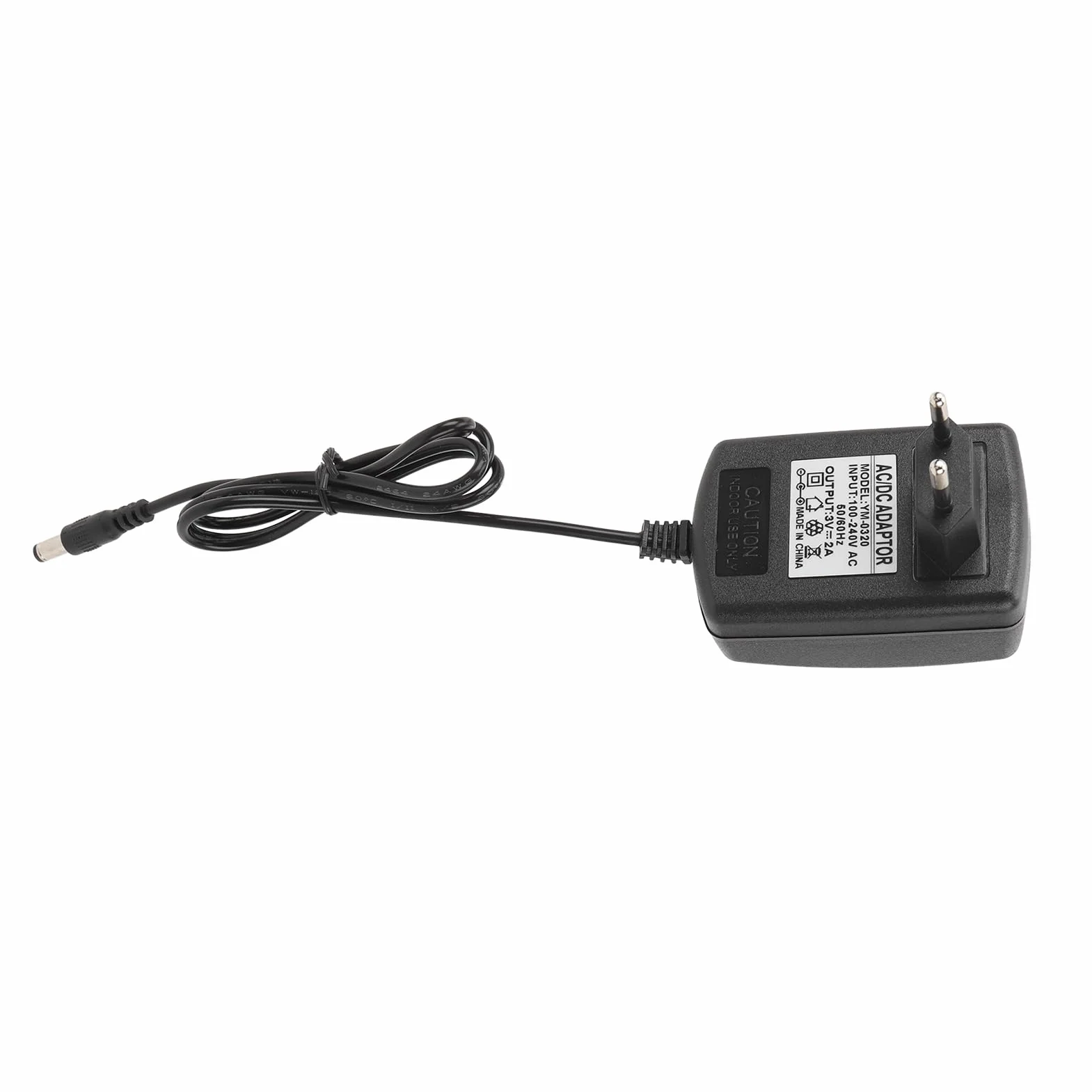 Zasilacz 3 V 2 A, Stabilna Moc Wyjściowa, Szeroka kompatybilność, z wtyczką DC 5,5 Mm X 2,5 Mm do Wyświetlaczy LED, Konsol do Gier, długość Kabla 37 Cali (wtyczka UE)