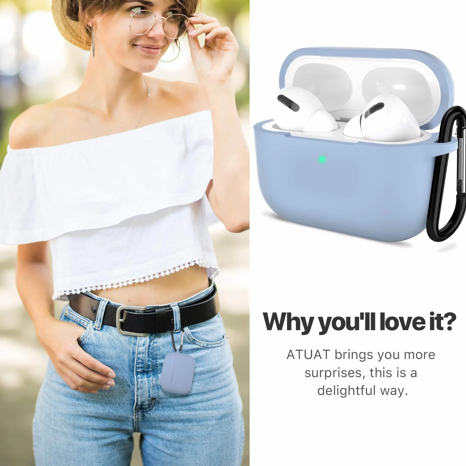 Silikonowy pokrowiec ochronny do AirPods Pro 2019 Niebieski denim