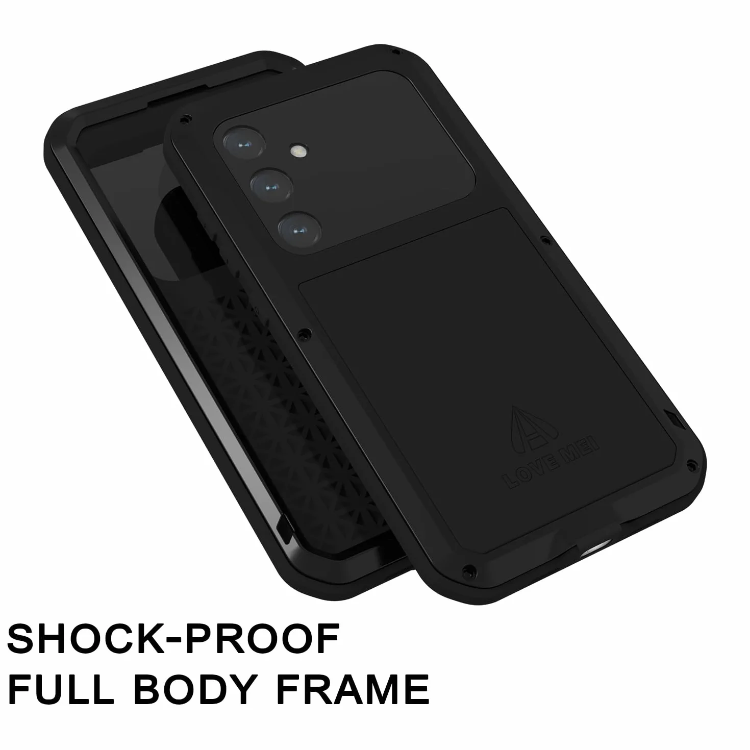 LJFLYXRI Wytrzymałe etui ochronne na całą obudowę do Galaxy S24 Plus, wytrzymałe aluminiowe i silikonowe, odporne na wstrząsy etui z wbudowaną osłoną ekranu (srebrne, S24 Plus)