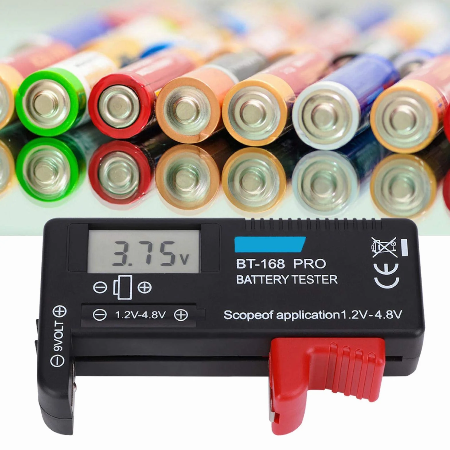 Cyfrowy tester baterii BT-168 PRO do akumulatorów 1,2-4,8 V i 9 V