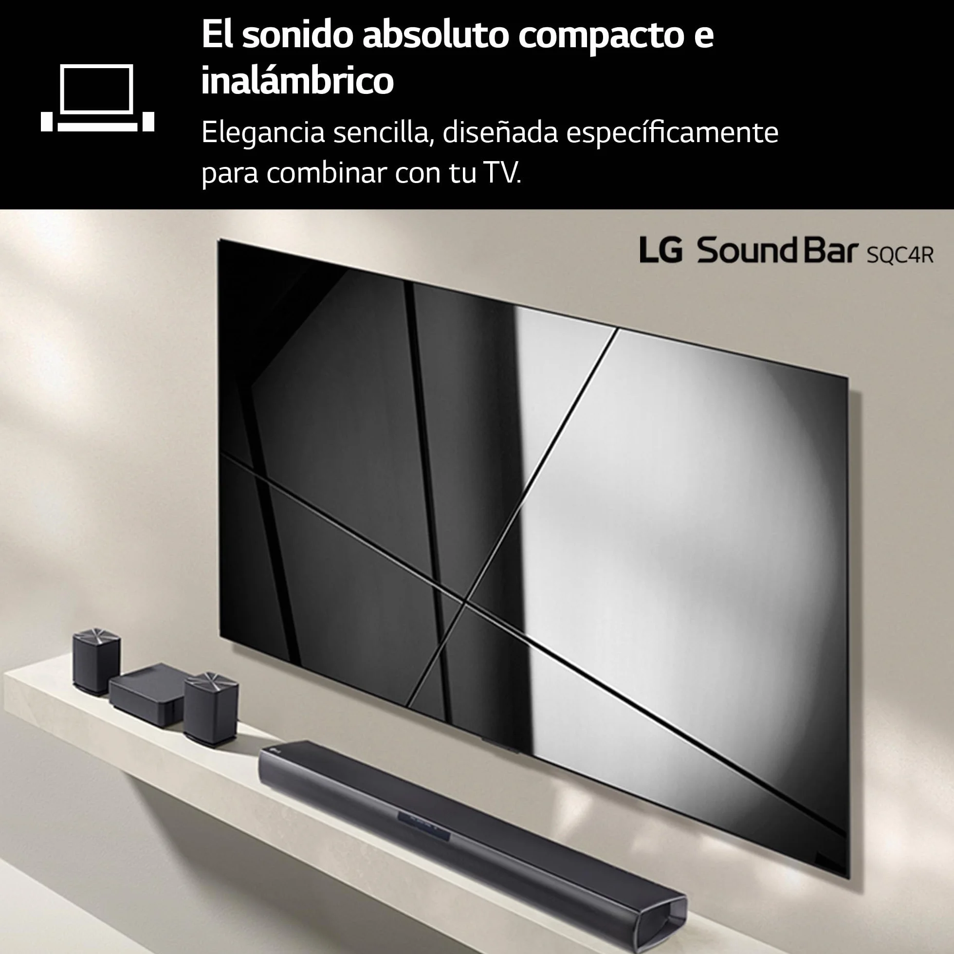 Lg Sqc4R.Deusllk SQC4R Soundbar, Czarny, 220 W