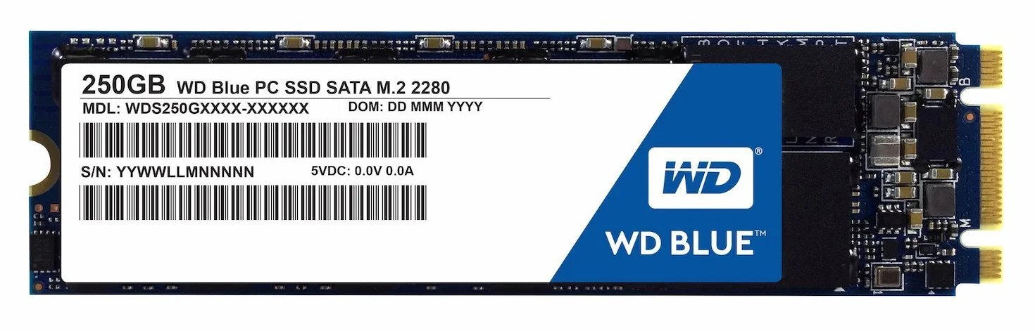WD Blue M.2 250 GB wewnętrzny dysk SSD - SATA 6 Gb/s 2,5 cala - WDS250G1B0B