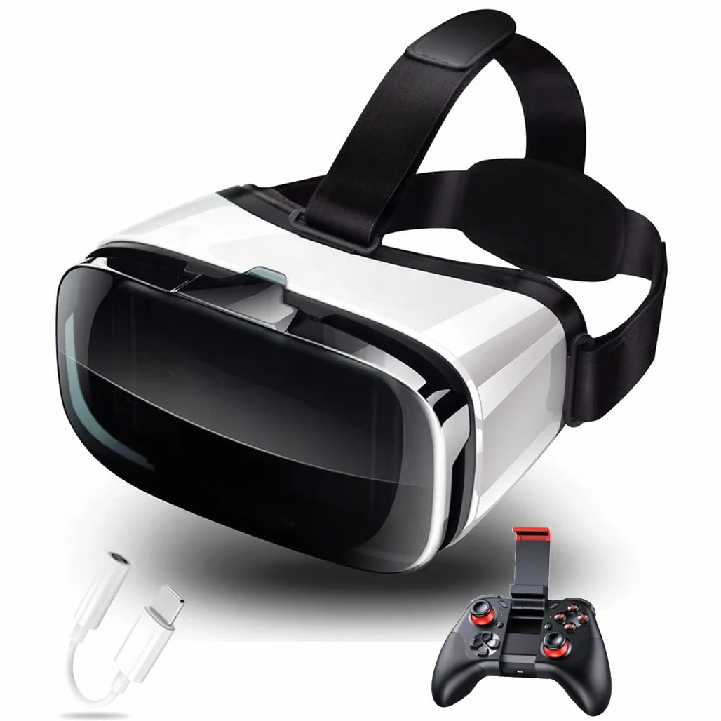 Okulary VR, zestaw słuchawkowy z wirtualnej rzeczywistości, zestawy słuchawkowe VR obsługują Android i IOS, połączenie Bluetooth dla iPhone 13 Pro Max/13 Pro 13/12/11, do Samsung Galaxy S21, Huawei, Xiaomi (Kolor: B, rozmiar: Ios )