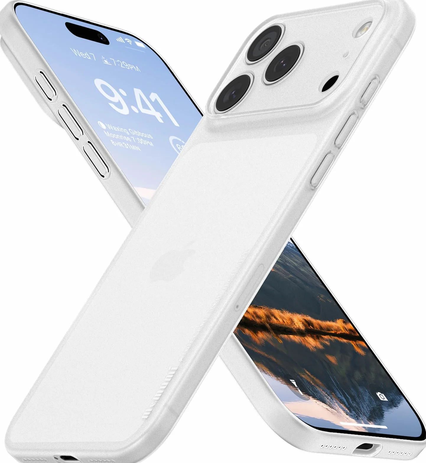 memumi Etui do iPhone 17 Pro, UltraCienka 0,3 mm i Lekka, Matowe Wykończenie [Antypoślizgowe, Odporne na Zarysowania] Kompatybilne z iPhone 17 Pro -Trans-biały