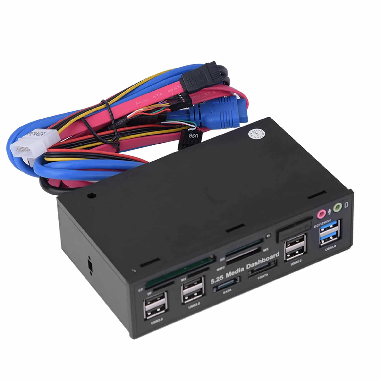 5,25 cala Media Dashboard Panel przedni Usb3.0 2.0 Hub Esata SATA Audio Multi Card Reader