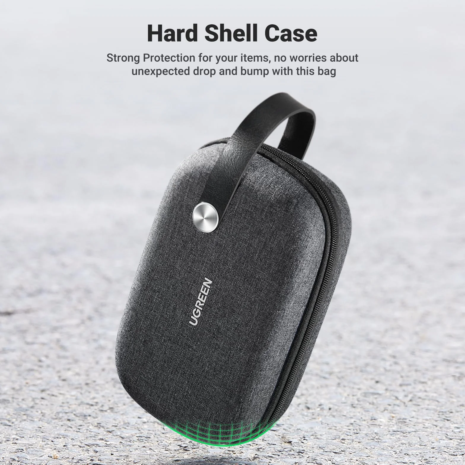 UGREEN Pokrowiec do przechowywania akcesoriów elektronicznych, wodoodporne etui na kable, ochrona przed uderzeniami, organizator do pamięci USB, ładowarki, dysku twardego, kart pamięci (czarny)