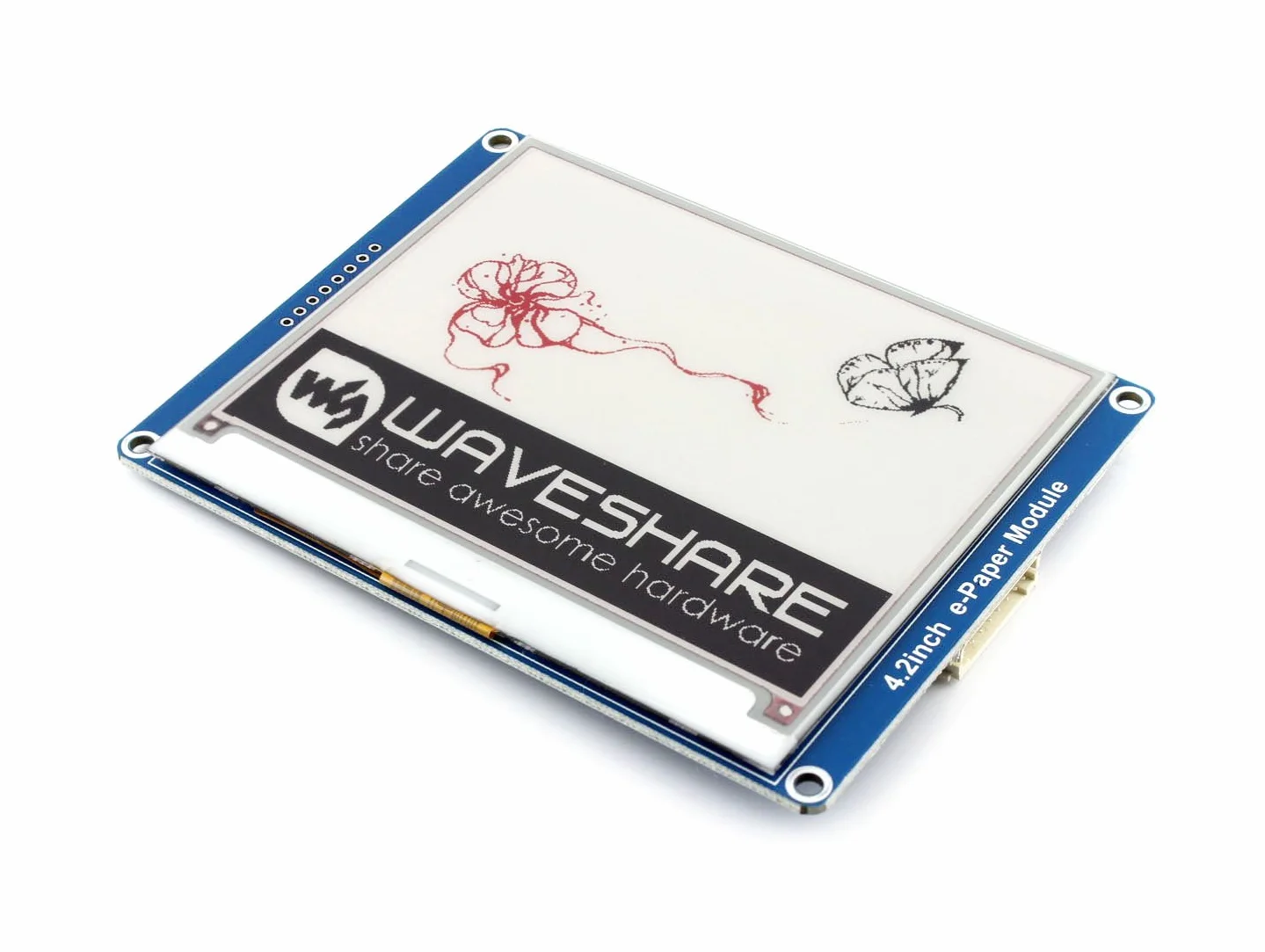 Waveshare 4.2 Inch E-Paper Display Module(B),400x300 Resolution Red Black White Three-Color E-Ink Screen Electronic Paper Module for Raspberry Pi/Jetson Nano/STM32 via SPI Interface