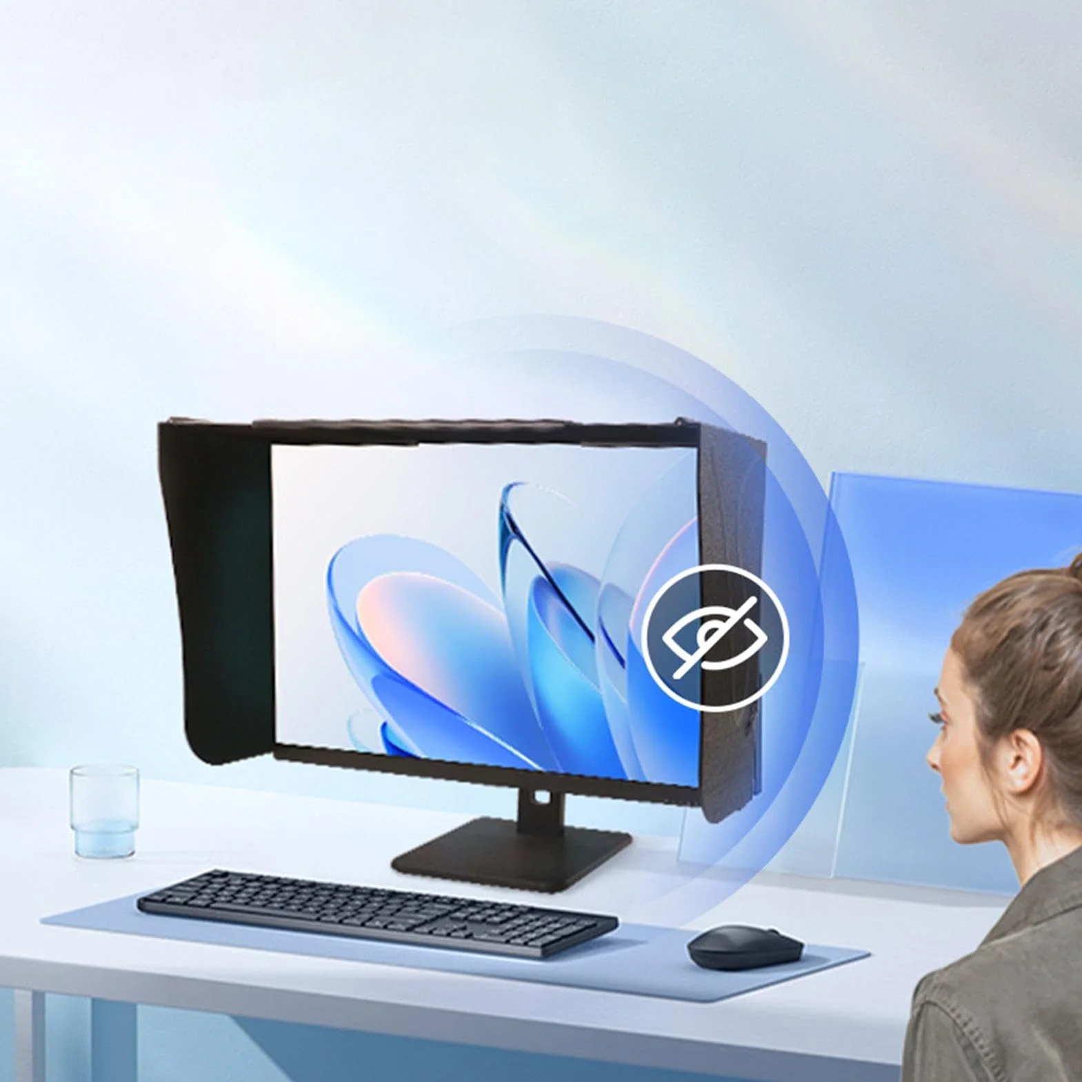 Osłona Monitora Przed Słońcem Szeroka Składany Wizjer Monitora | Osłona Komputerowa Na Ekran Dla Kobiet Mężczyzn Nastolatków Praca Biuro Streaming Gry