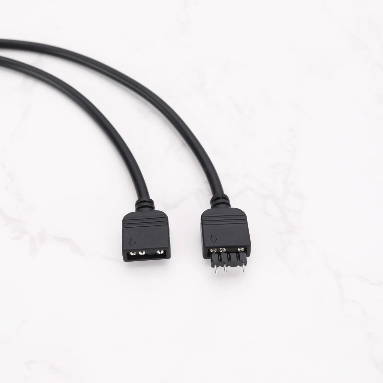 3-pinowy kabel bocznikowy RGB żeński do żeńskiego, długość 50 cm, przedłużacz 5 V, kompatybilny z taśmami RGB 5050 3528 lub wentylatorem RGB, komponenty komputerowe