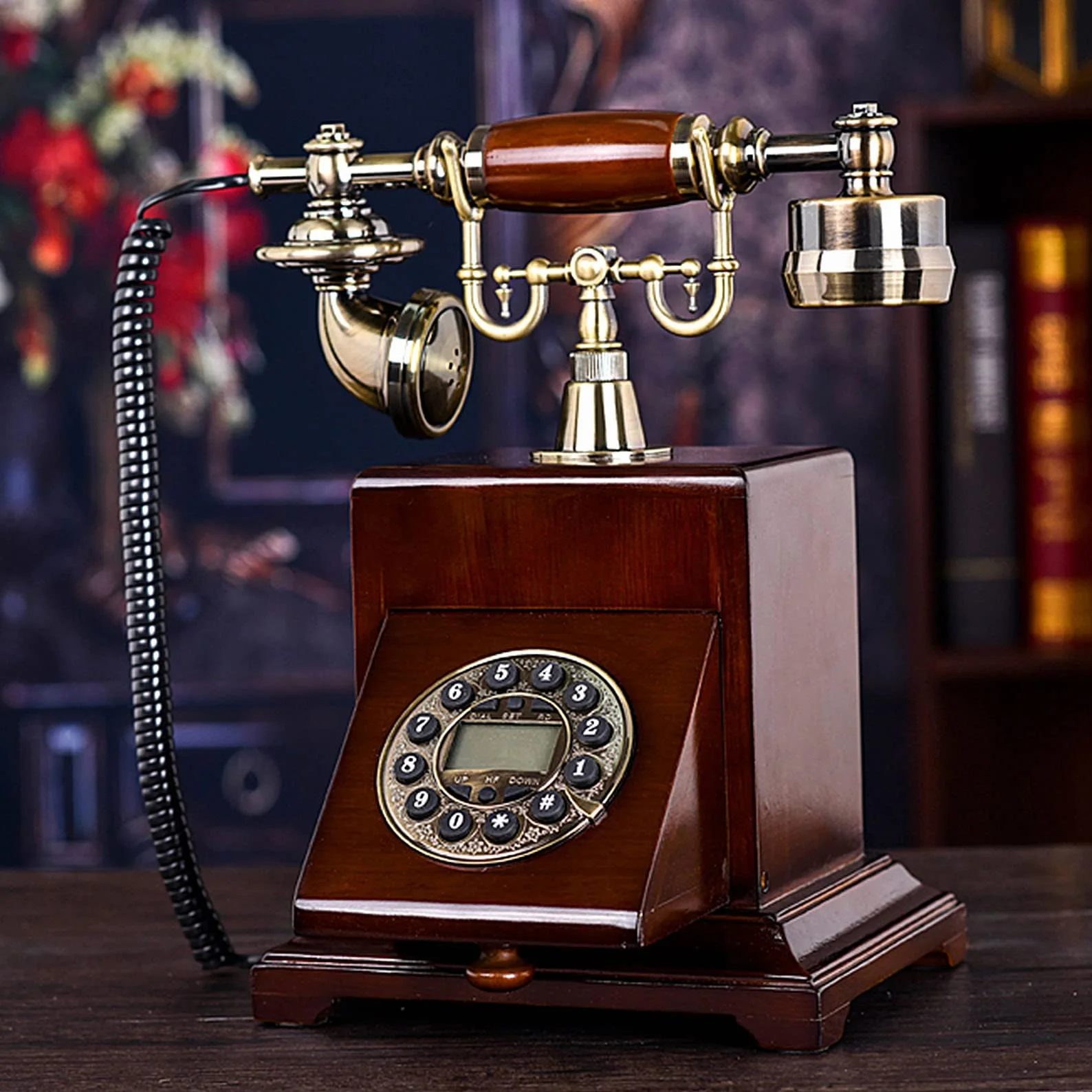 WangXLDD Telefon stacjonarny na biurko w stylu vintage, wielofunkcyjny telefon domowy, telefon retro vintage do domu / hotelu / biura (#1)