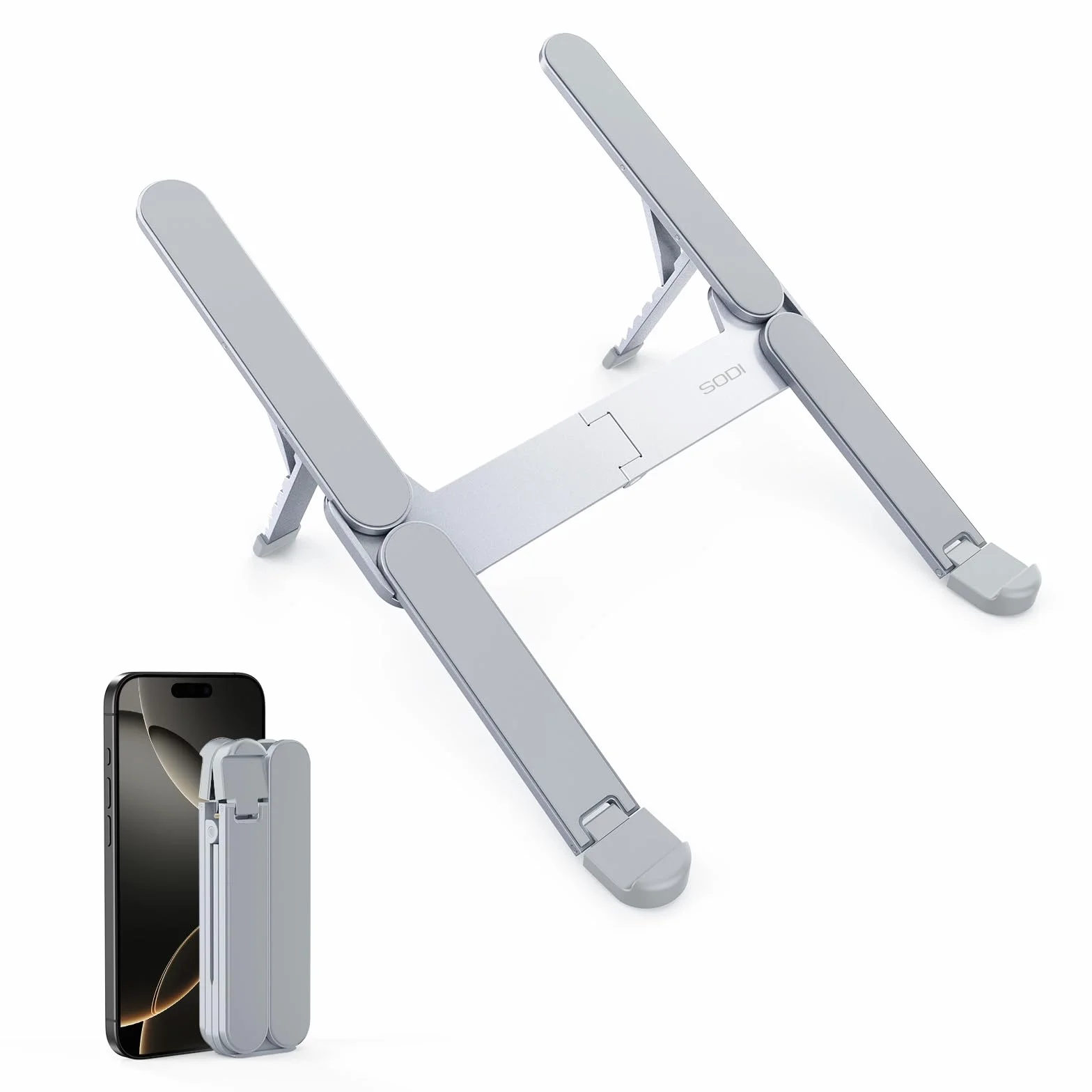 SODI Ultra kompaktowy składany stojak na laptopa aluminiowy z regulowaną wysokością 10-16 cali