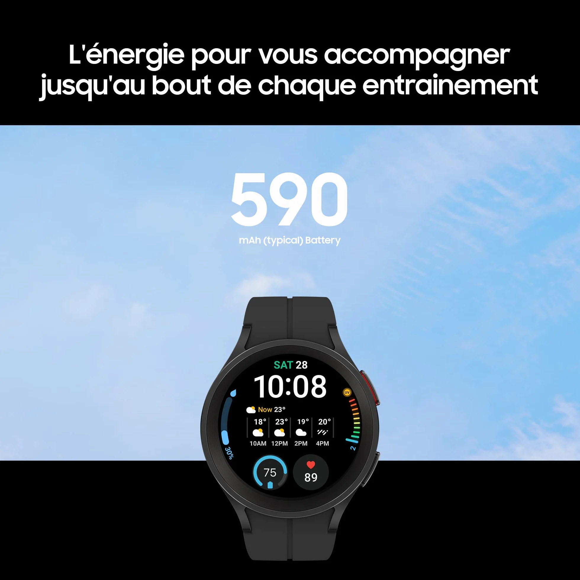 SAMSUNG Galaxy Watch5 Pro inteligentny smartwatch, monitorowanie zdrowia, śledzenie stanu fizycznego, długa żywotność baterii, Bluetooth 45 mm, czarny, zegarek sportowy, 45mm - wersja PL