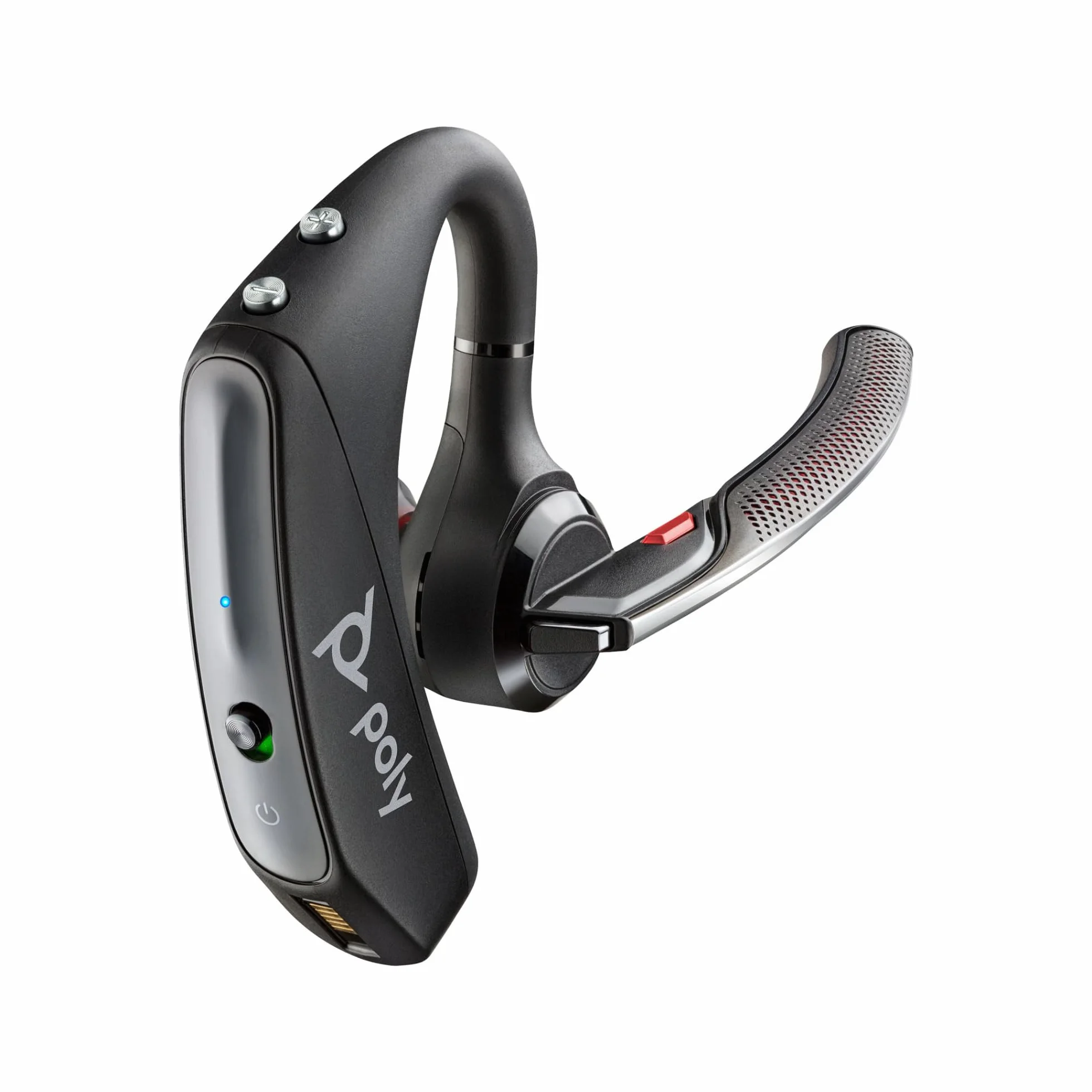 Plantronics Bluetooth-Mono-Headset 'Voyager 5200 UC' mit USB-A BT-Dongle, WindSmart-Technologie, Noise Cancelling, Smart Sensor-Technologie, Tragbares Ladegerät