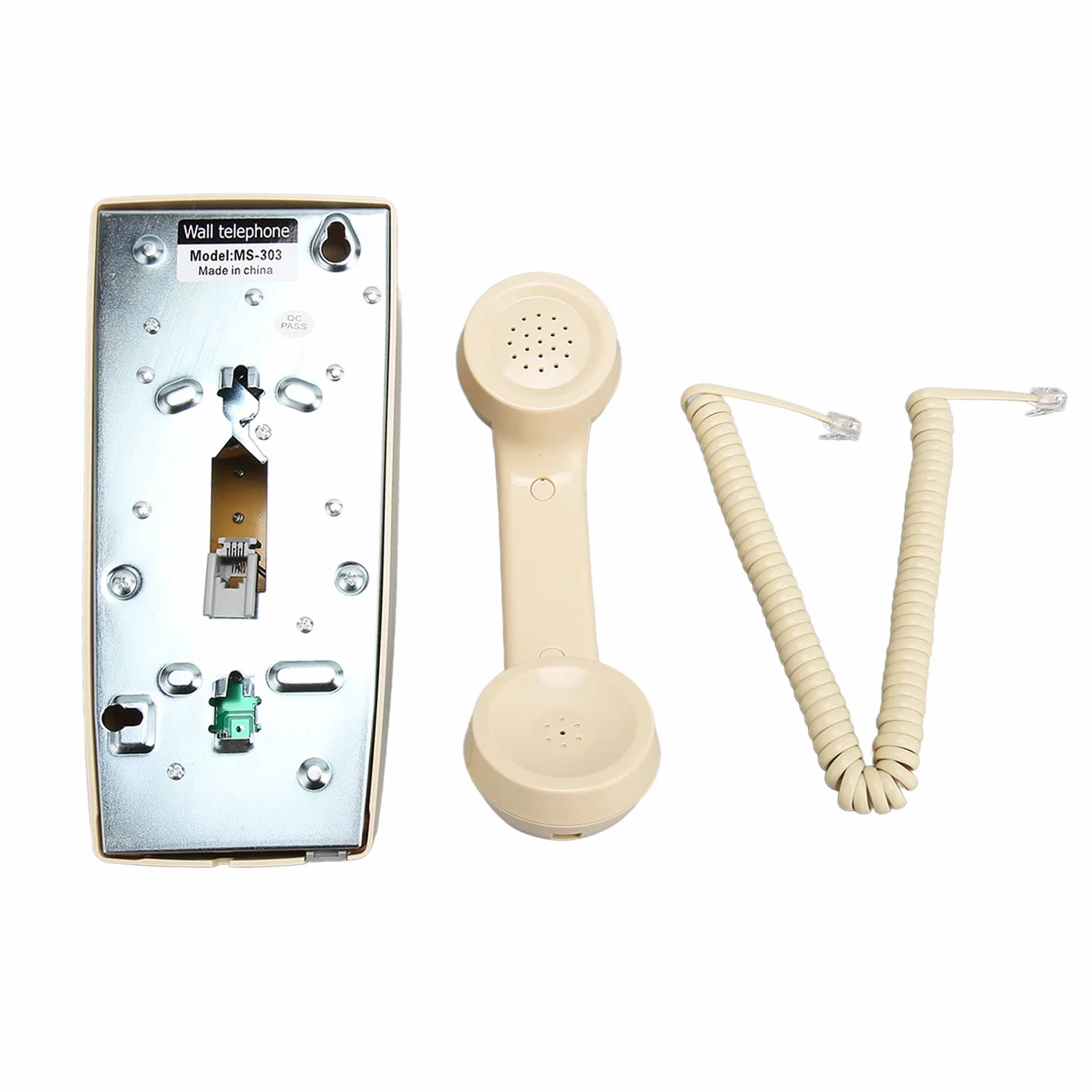 Telefon ścienny w Stylu Vintage, Telefon ścienny w Stylu Retro do Telefonu Stacjonarnego z Mechanicznym Dzwonieniem, Telefon ścienny z regulacją Głośności dla Seniora, łazienka,