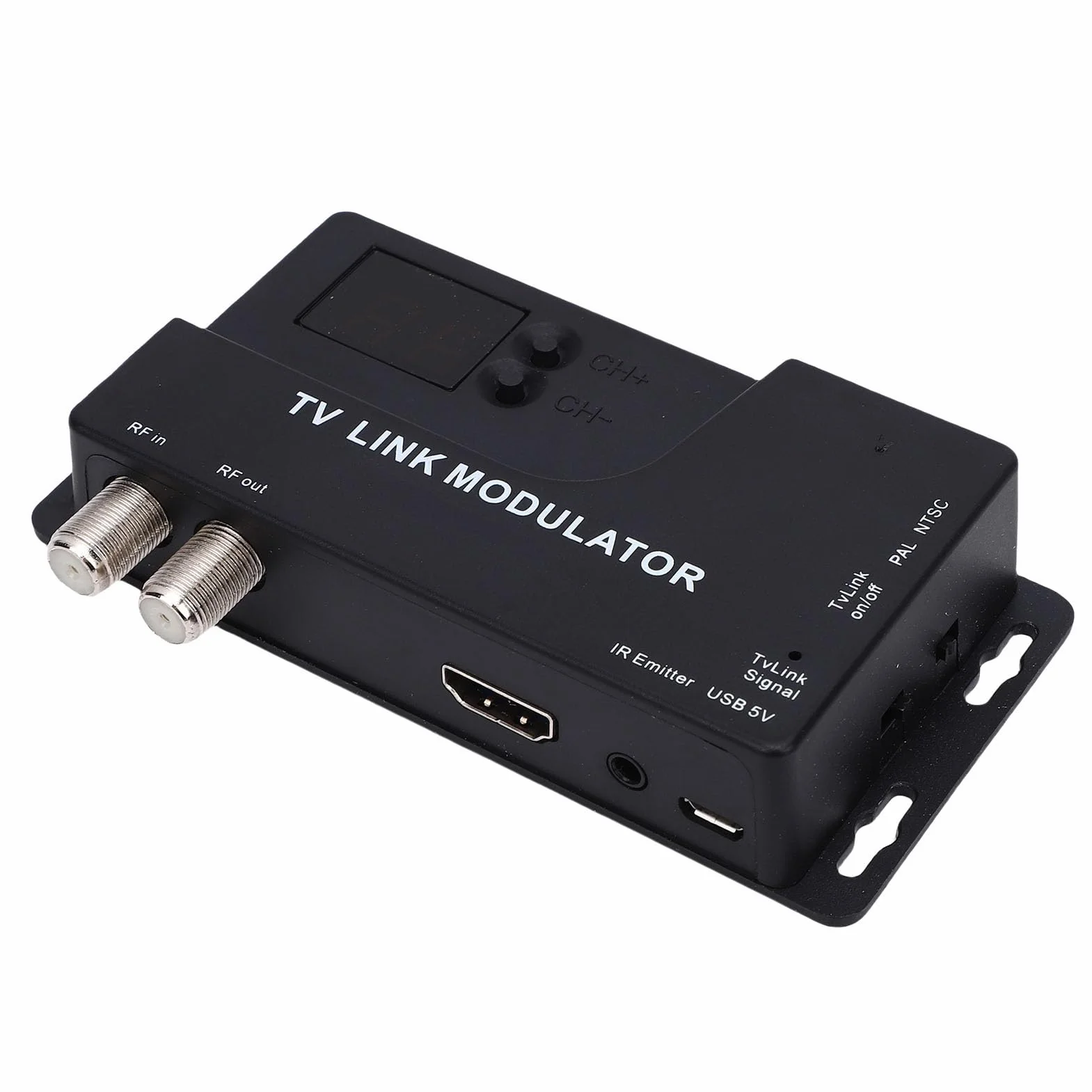 ciciglow Modulator RF, Modulator HDMI na RF z 471,25 MHz na 885,25 MHz, Konwerter Koncentryczny 1080P HD Obsługujący Format NTSC PAL dla Konsoli do Gier Telewizyjnych