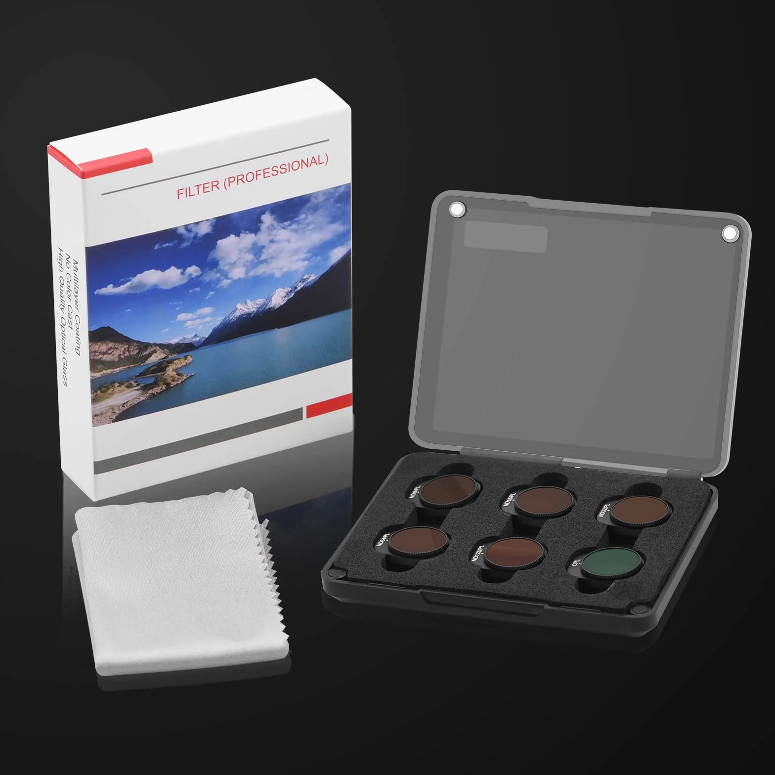 BRDRC Zestaw filtrów Mini 3 Pro, 6 sztuk CPL, ND8/PL, ND16/PL, ND32/PL, ND64/PL, ND128/PL filtr neutralnej gęstości, kompatybilny z DJI Mini 3 Pro/Mini 3 akcesoria do obiektywów drona (rama ze stopu