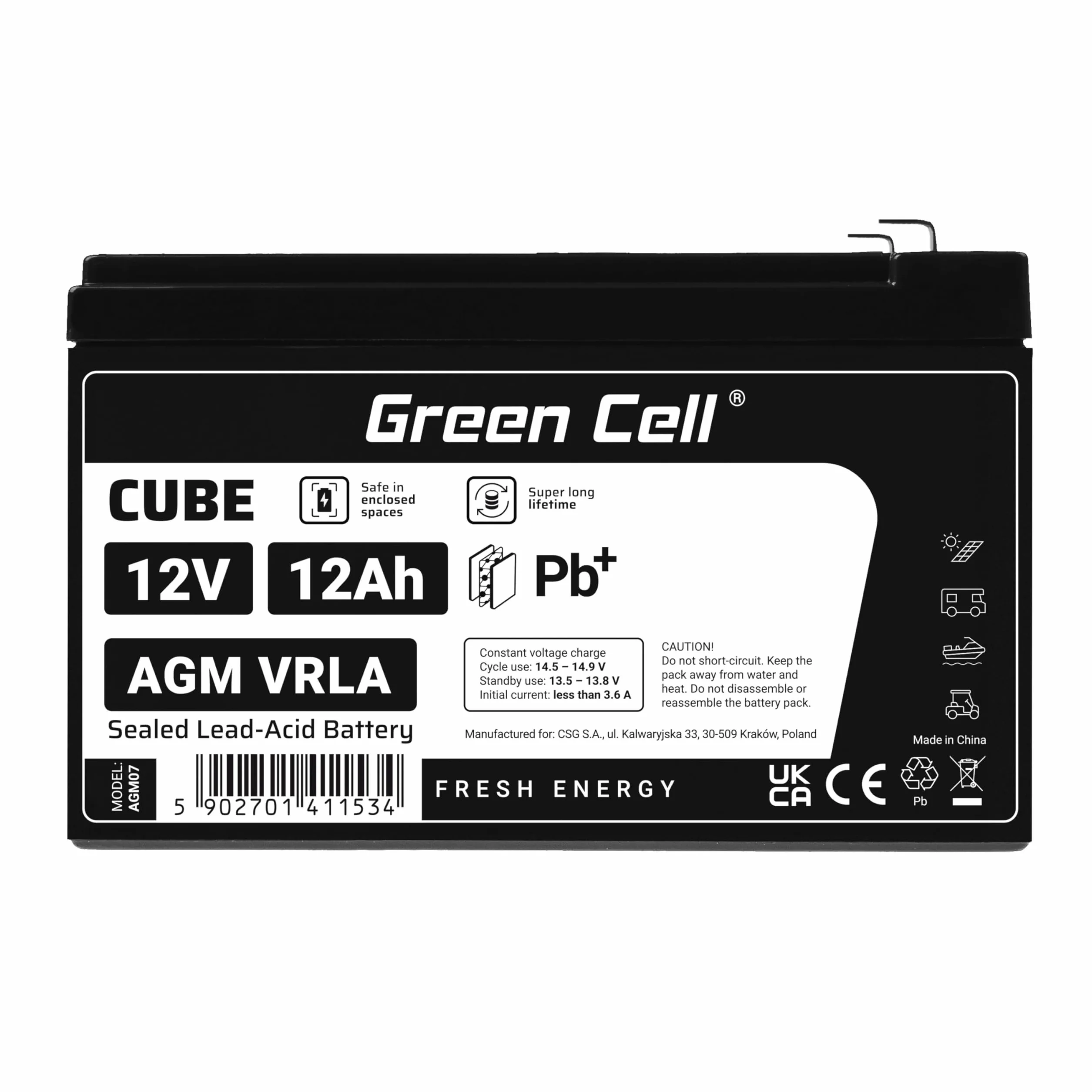 Green Cell® Akumulator zastępczy kompatybilny z APC RBC52 2X 12V 12Ah AGM akumulator włókninowy akumulator ołowiowy bezobsługowy akumulator zasilający Lead-Acid akumulator pasujący do USV UPS APC SmartUPS VS1000 BackUPS 600C 650 BK650M
