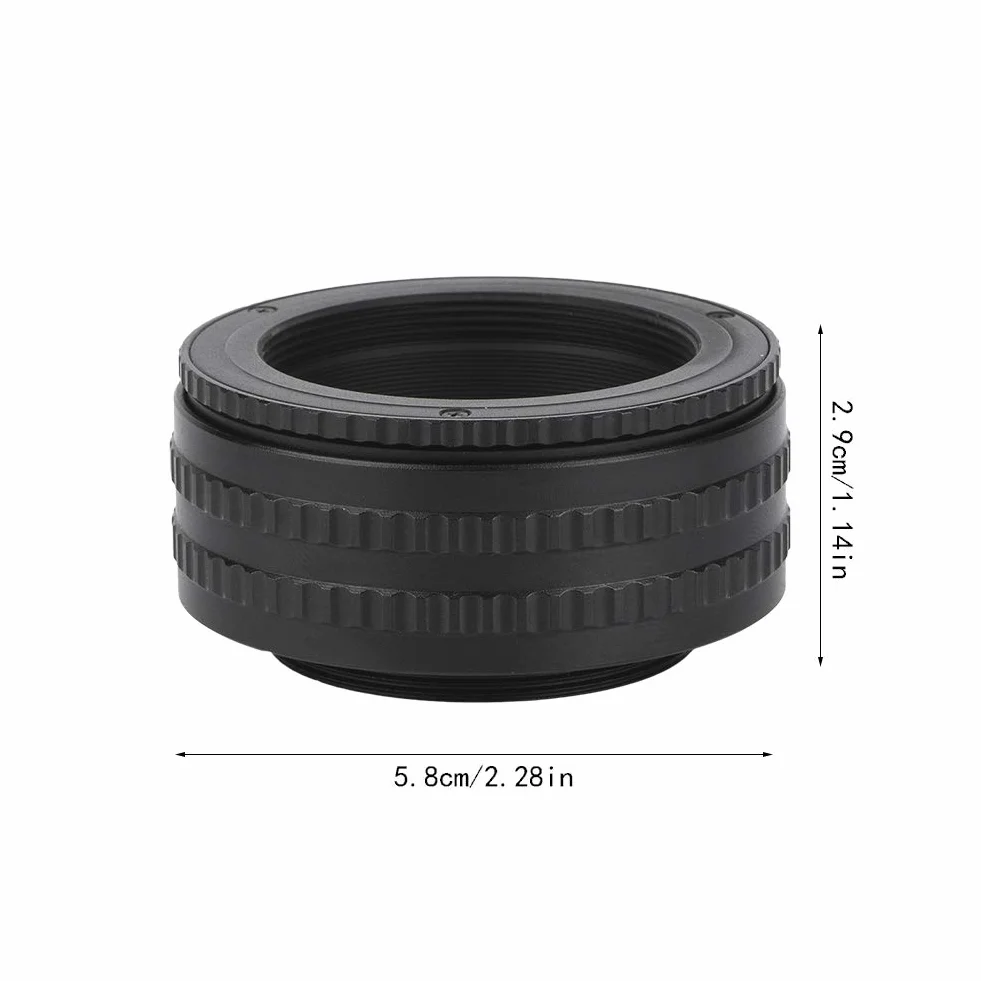 Teleobiektyw Helicoid M42 M42 dla Aluminiumoy M42 do M42ing Adapter Obiektywu Helikoidalnego Adapterro Tube Akcesoria 25 55Mm M42 do M42 Helicoid Czarny