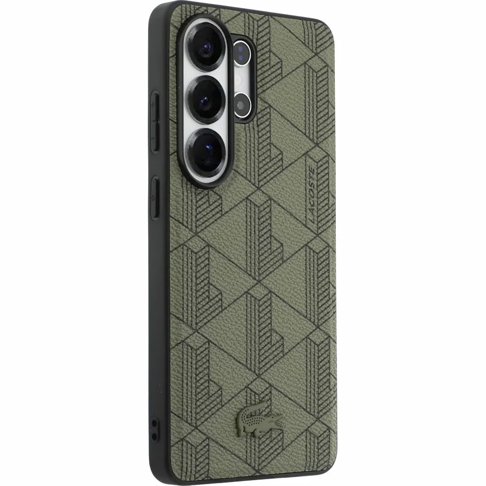 CG MOBILE Lacoste Monogram PCW, mieszanka kompatybilna z MagSafe etui do Samsung Galaxy S26 Ultra (Khaki)