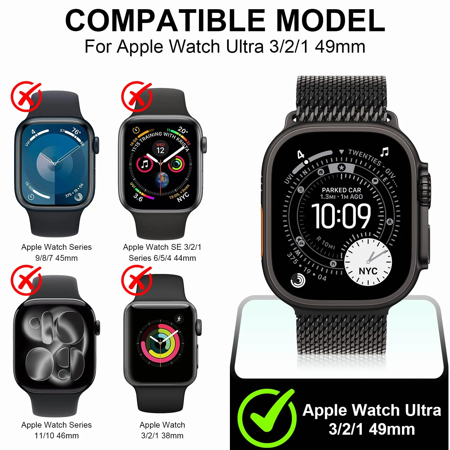 Diruite 2-Pack do Apple Watch Ultra 3/2/1 49mm Etui Ochronny, Twardy PC All-Round Screen Protector Ultra Cienki Futera? Case do iWatch Ultra/Ultra 2 49mm Panzerfolie Ochronny