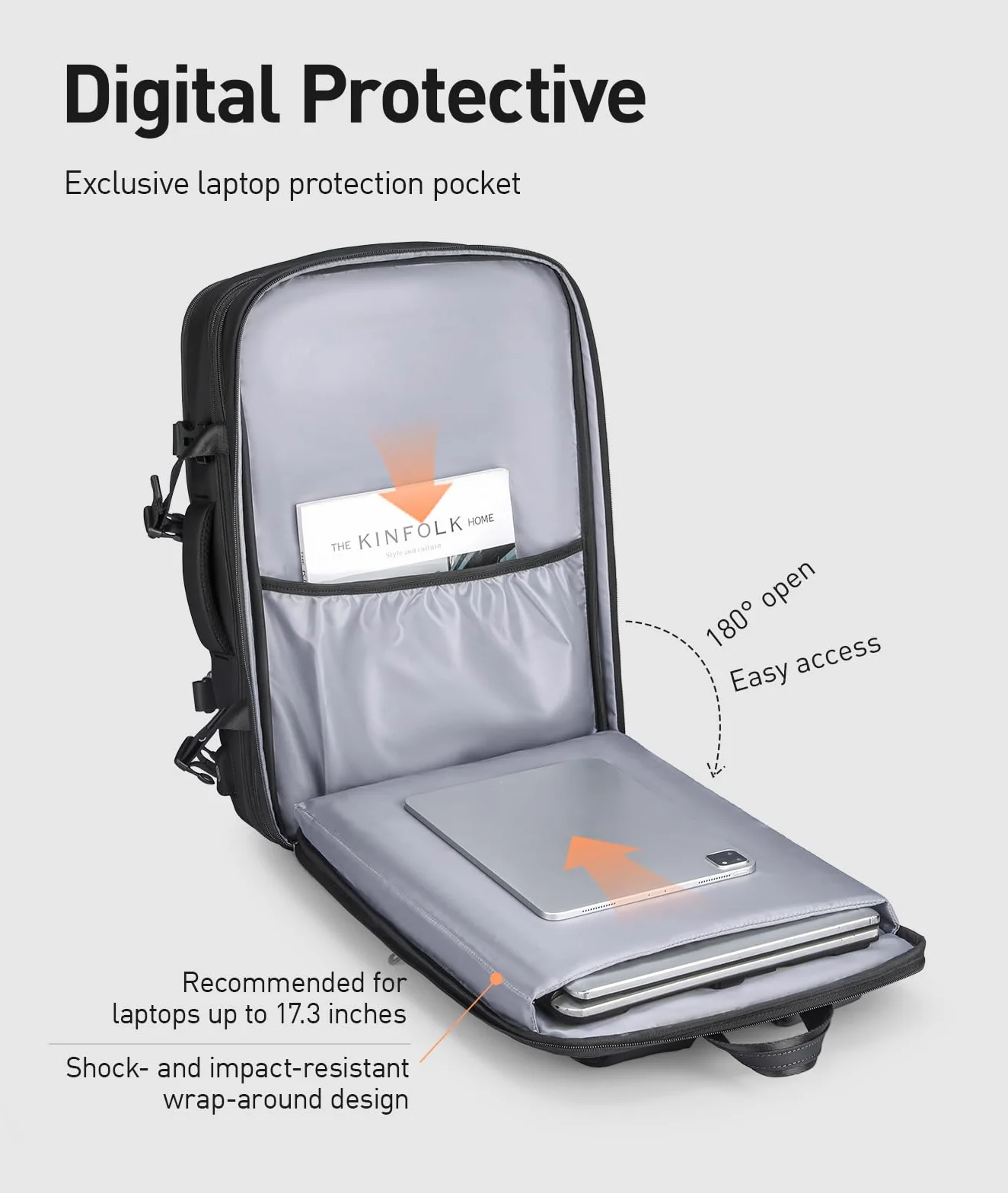 Mark Ryden Plecak podróżny 23 l/40 l, lekka torba weekendowa jako bagaż podręczny, z portem ładowania USB, pasuje do laptopa 17,3