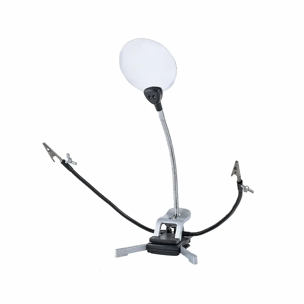 Lupa do czytania Lampa z lupą Biurkowa lupa do czytania z podświetleniem LED Obiektyw 65 mm ze stojakiem Regulowany metalowy wąż Szkło powiększające Ciepłe życie