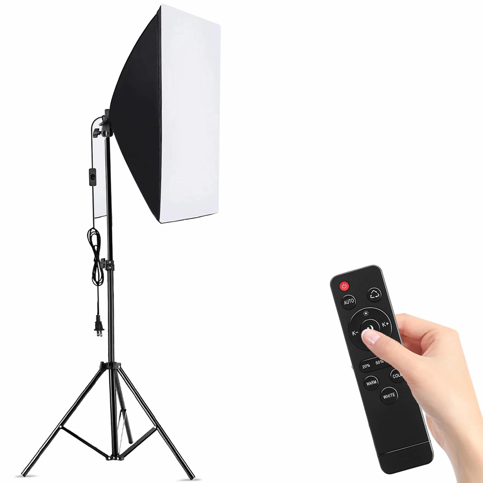 Cuifati Zestaw Oświetlenia Fotograficznego Softbox, Dwukolorowa Wideo LED 85W 2800-5700K, Profesjonalny Sprzęt Studyjny z Pilotem do Studia Fotograficznego (wtyczka UE)